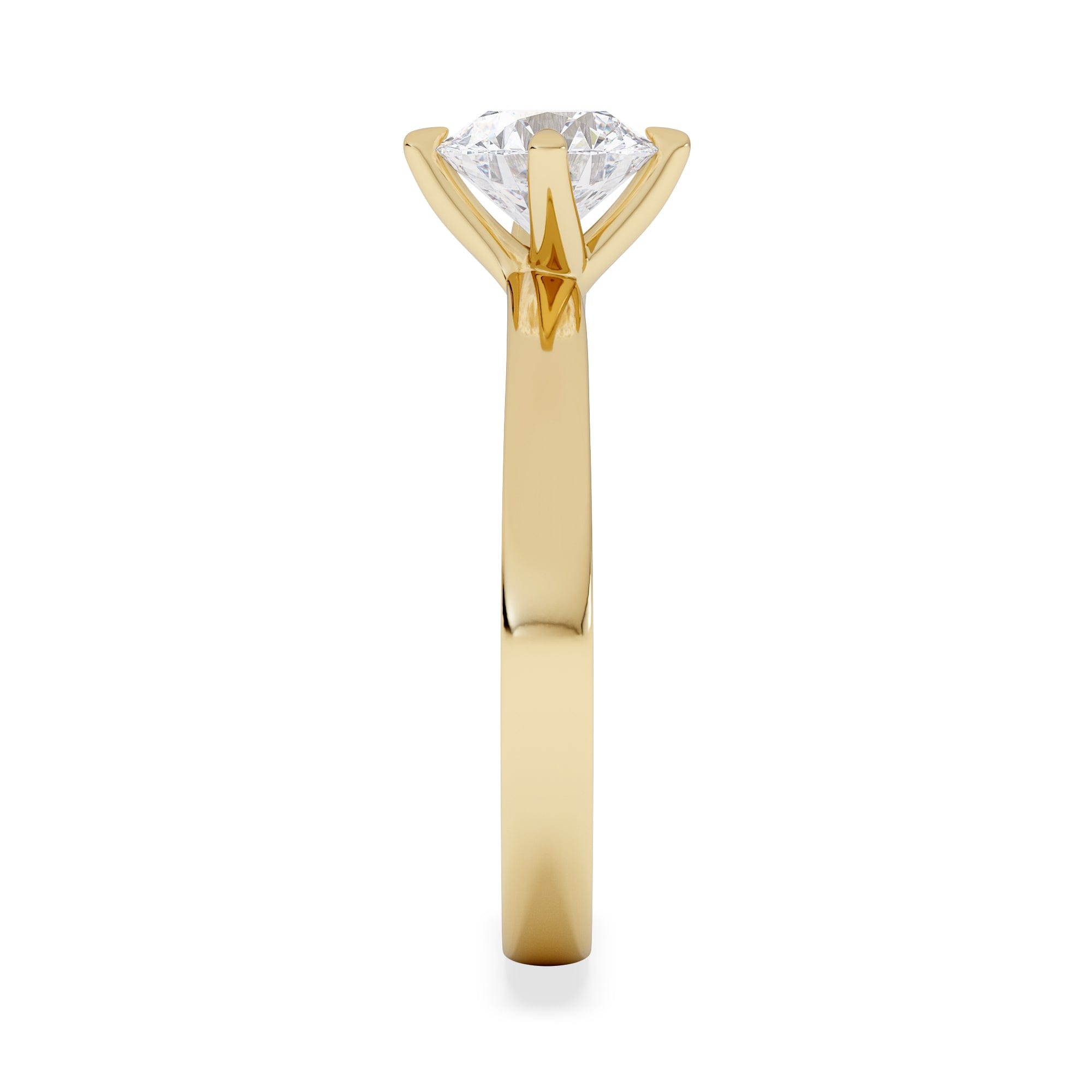 Solitaire Origin Twist 1.00ct Round Cut Lab Diamond Solitaire Engagement Ring in 18K Yellow Gold