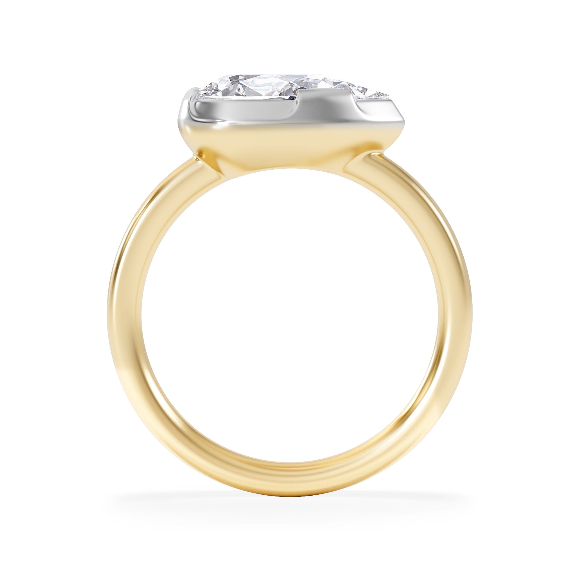Solitaire East West 2.00ct Pear Cut Lab Diamond Solitaire Engagement Ring in 18K Yellow Gold