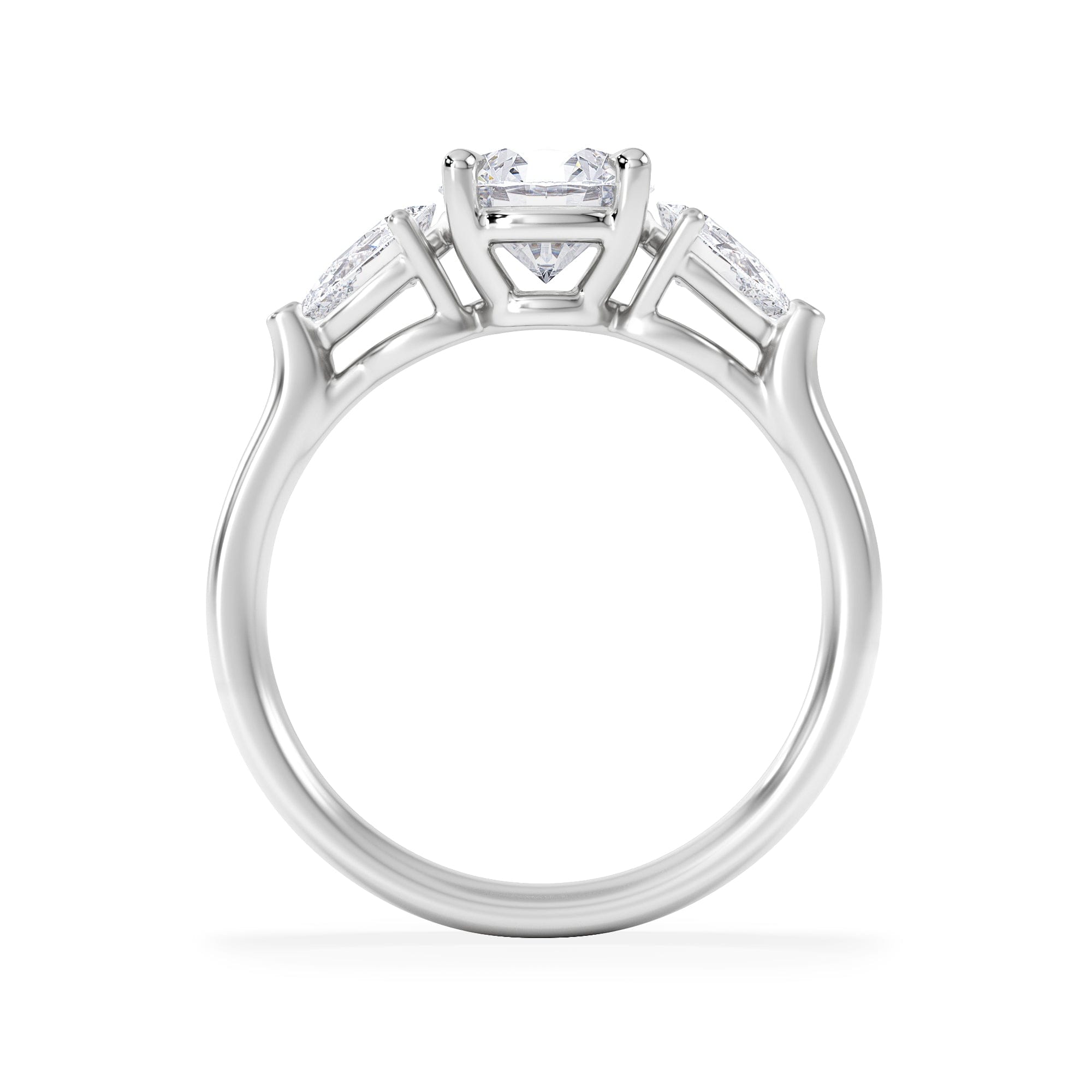 Diamond Adore 1.50ct Round Cut Lab Diamond 3 Stone Engagement Ring in Platinum