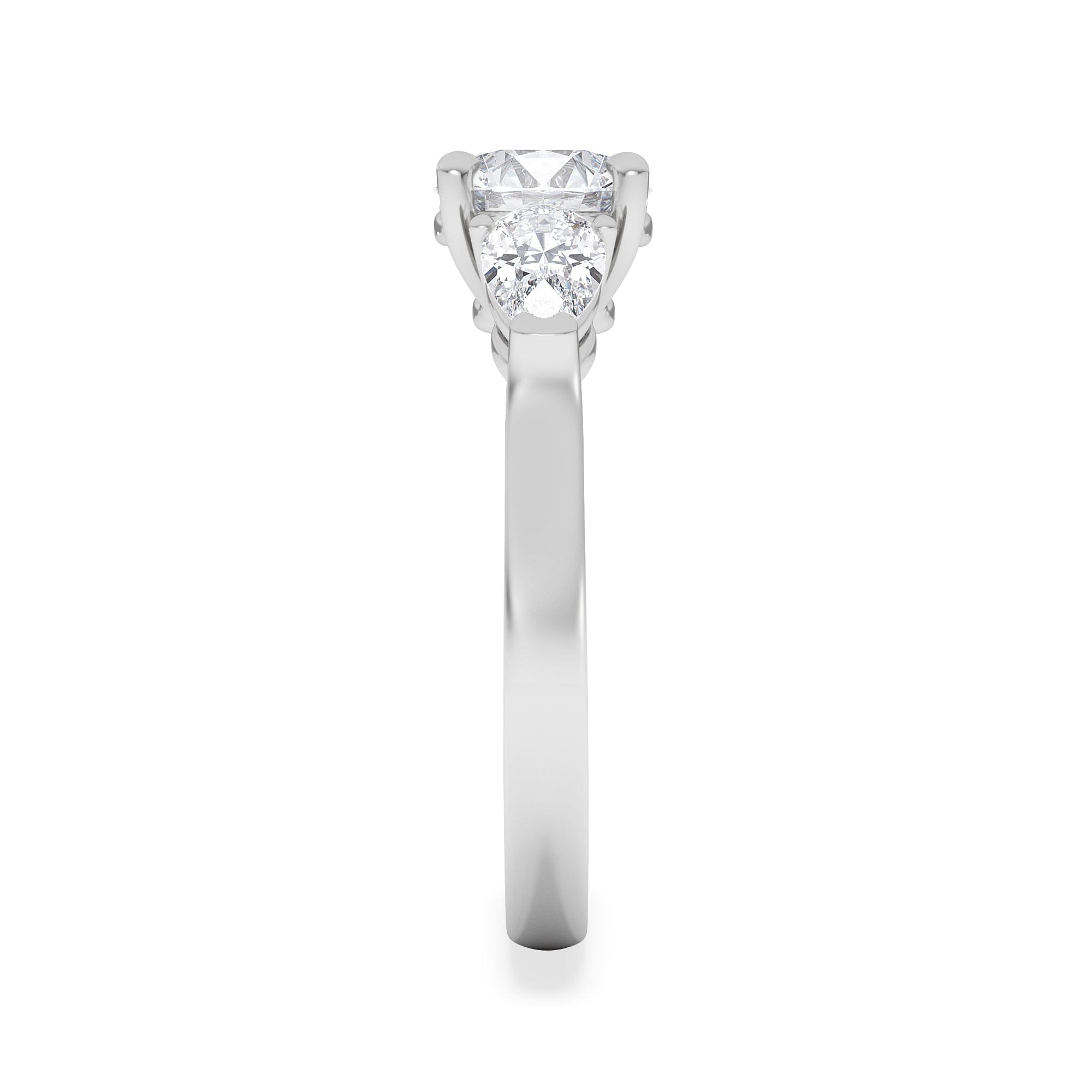 Diamond Adore 1.50ct Round Cut Lab Diamond 3 Stone Engagement Ring in Platinum