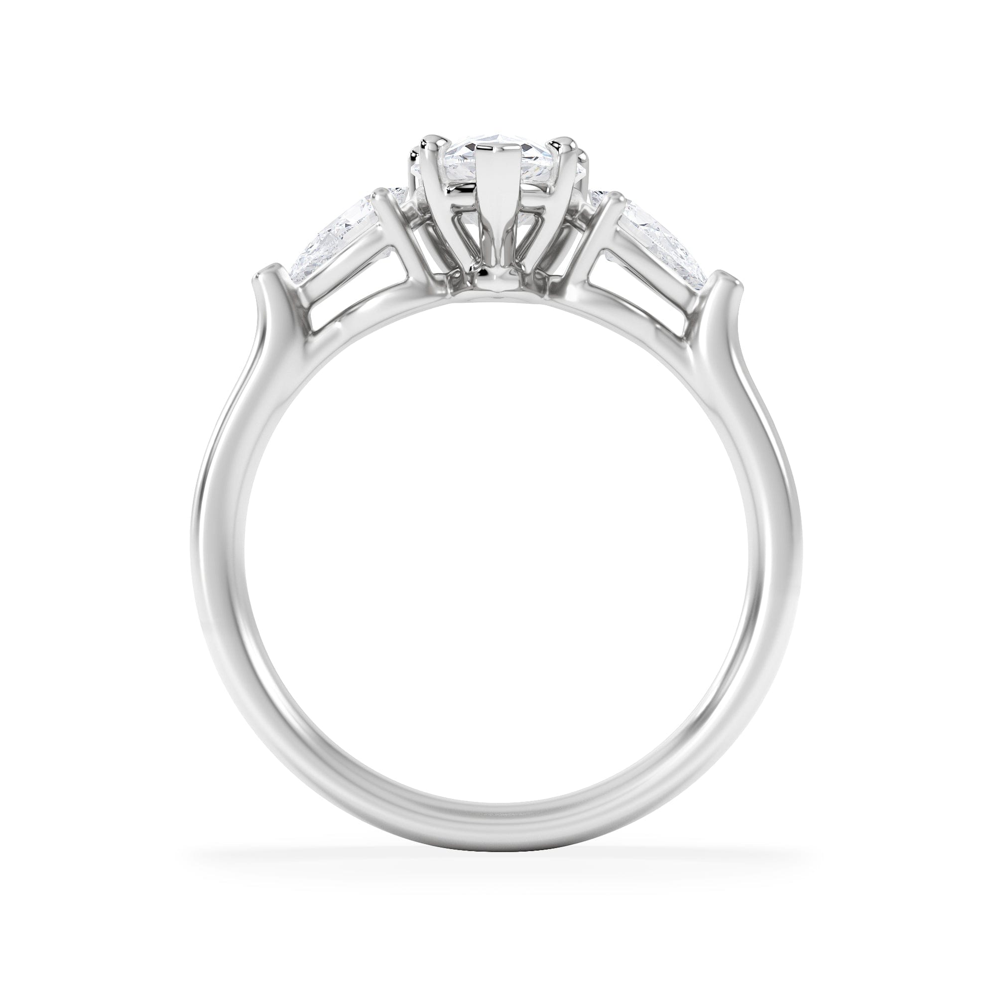 Diamond Adore 1.50ct Pear Cut Lab Diamond 3 Stone Engagement Ring in Platinum