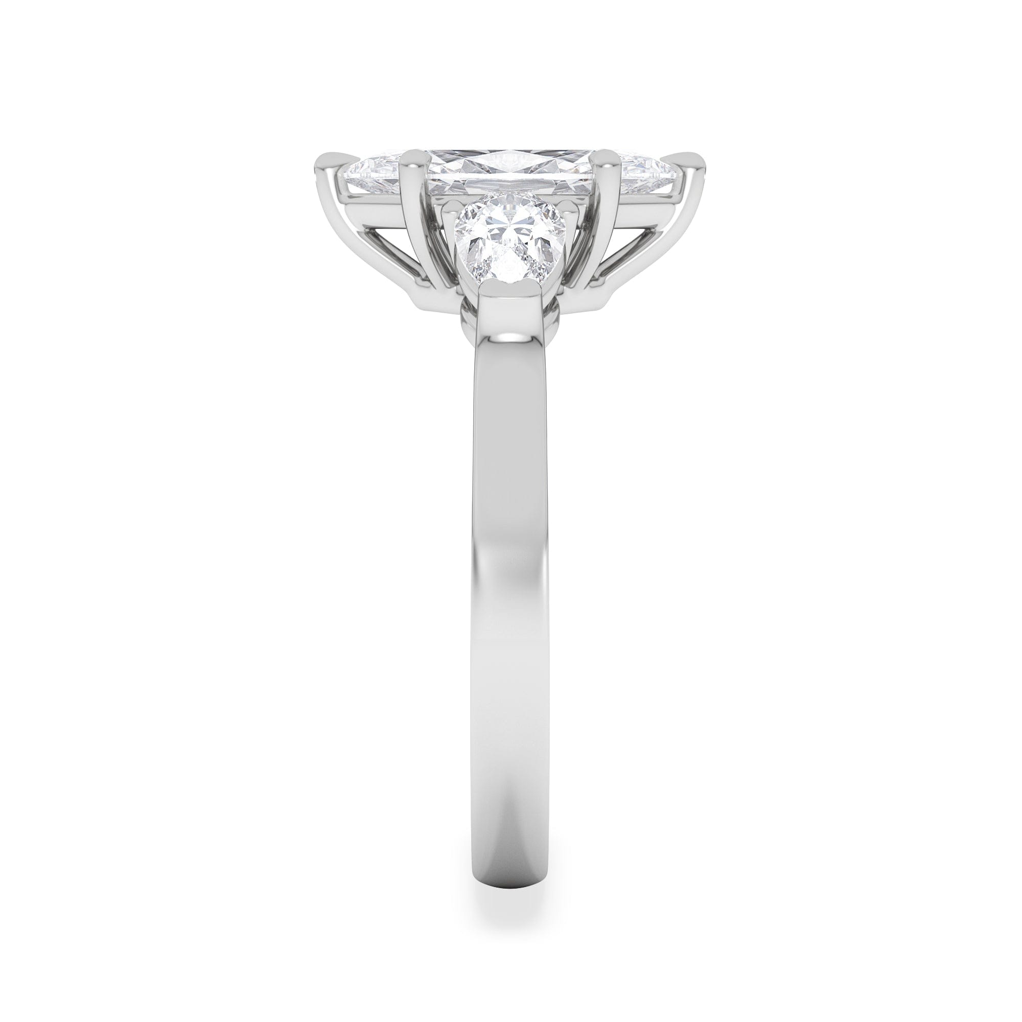 Diamond Adore 1.50ct Marquise Cut Lab Diamond 3 Stone Engagement Ring in Platinum