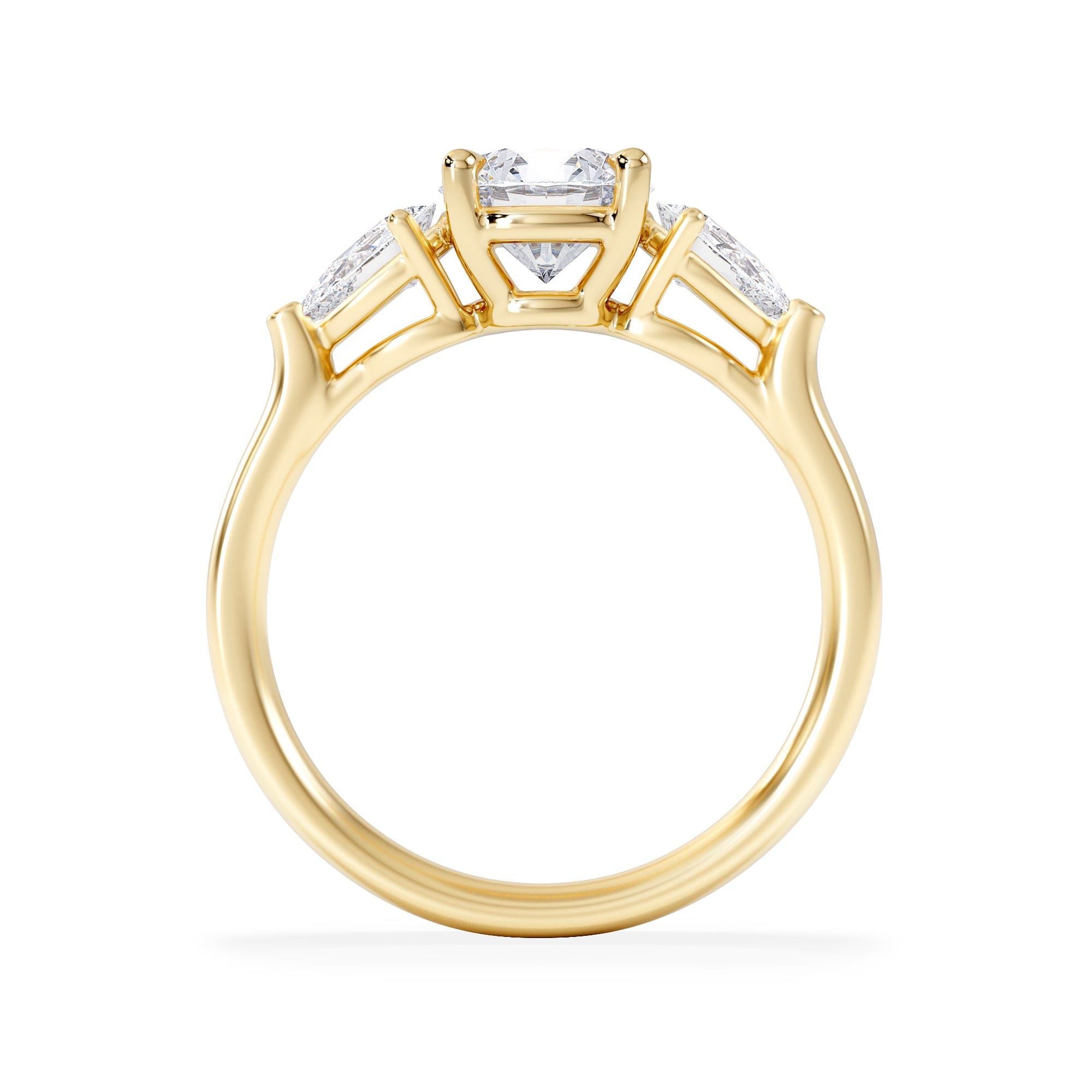 Diamond Adore 1.50ct Round Cut Lab Diamond 3 Stone Engagement Ring in 18K Yellow Gold