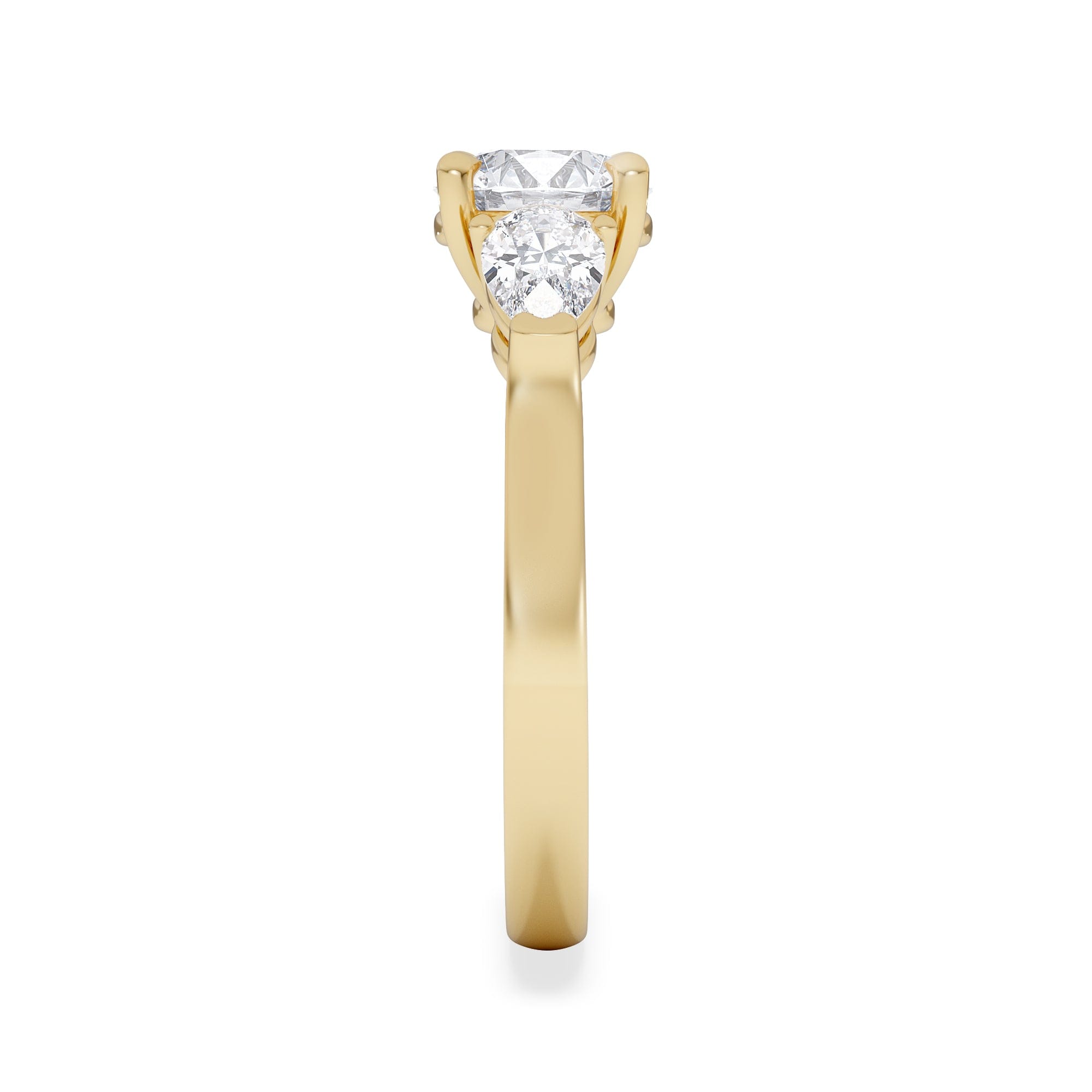 Diamond Adore 1.50ct Round Cut Lab Diamond 3 Stone Engagement Ring in 18K Yellow Gold