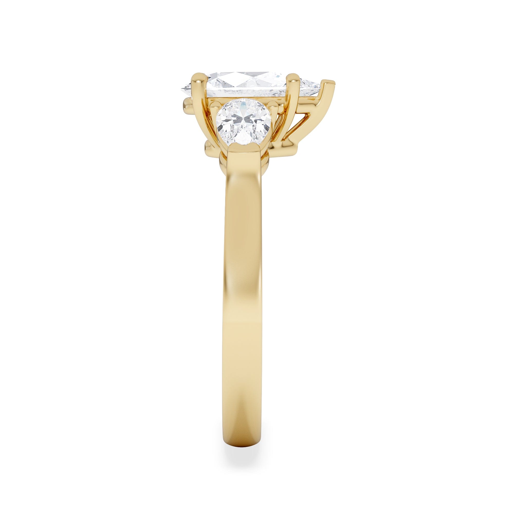 Diamond Adore 1.50ct Pear Cut Lab Diamond 3 Stone Engagement Ring in 18K Yellow Gold