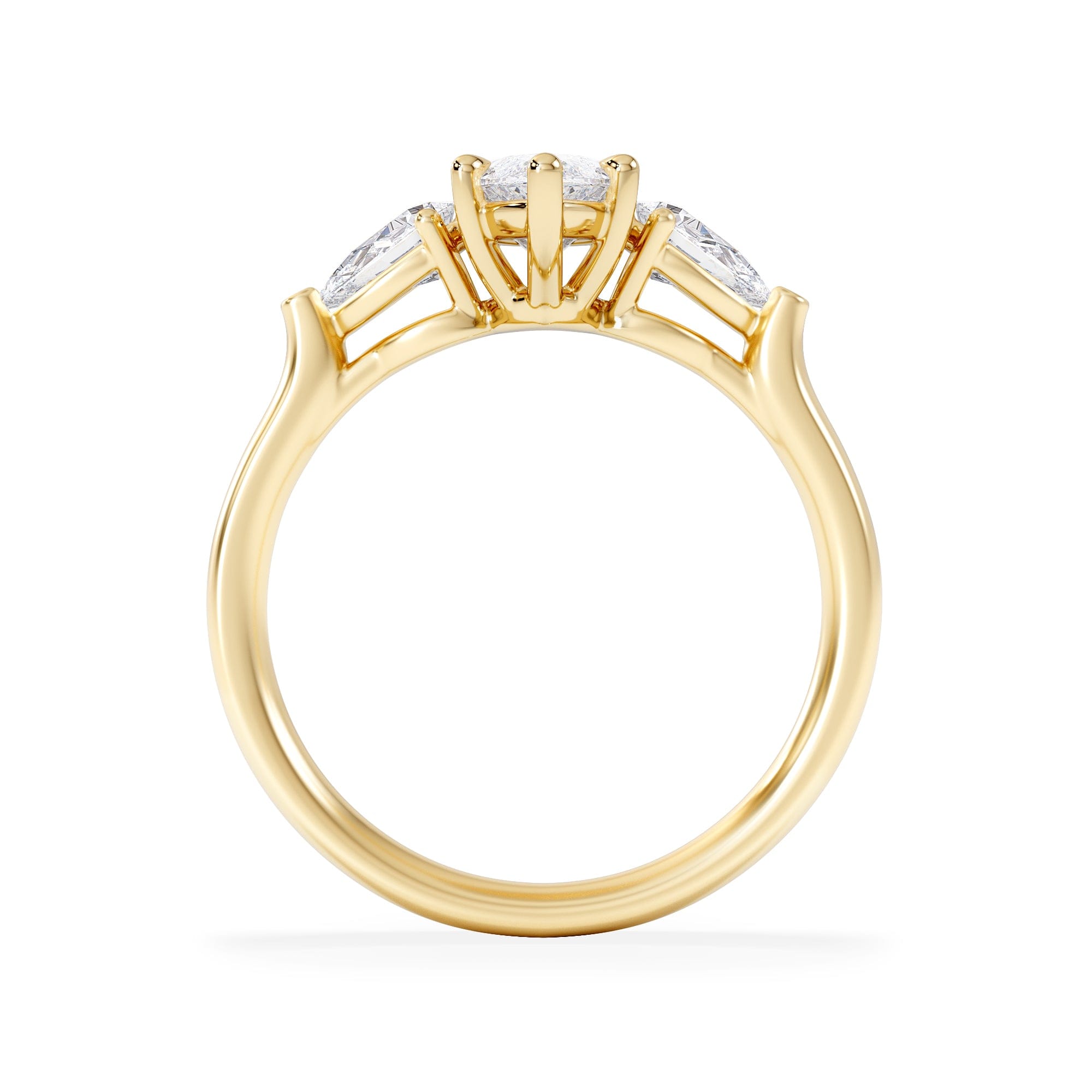 Diamond Adore 1.50ct Marquise Cut Lab Diamond 3 Stone Engagement Ring in 18K Yellow Gold