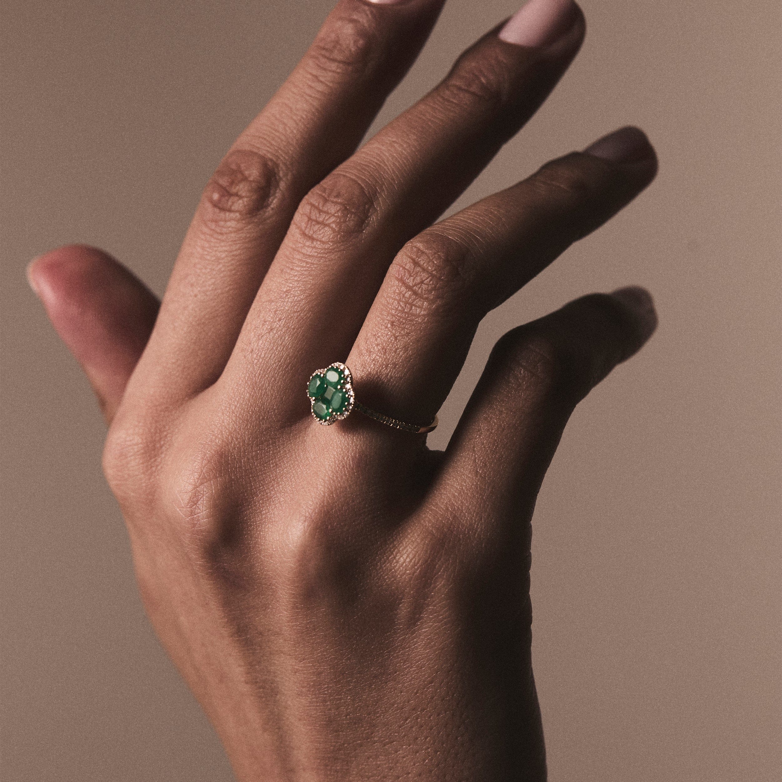 Diamond Emerald 1.06ct And Diamond 18K Yellow Gold Alegria Ring