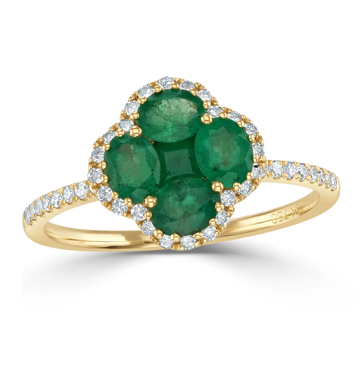 Diamond Emerald 1.06ct And Diamond 18K Yellow Gold Alegria Ring