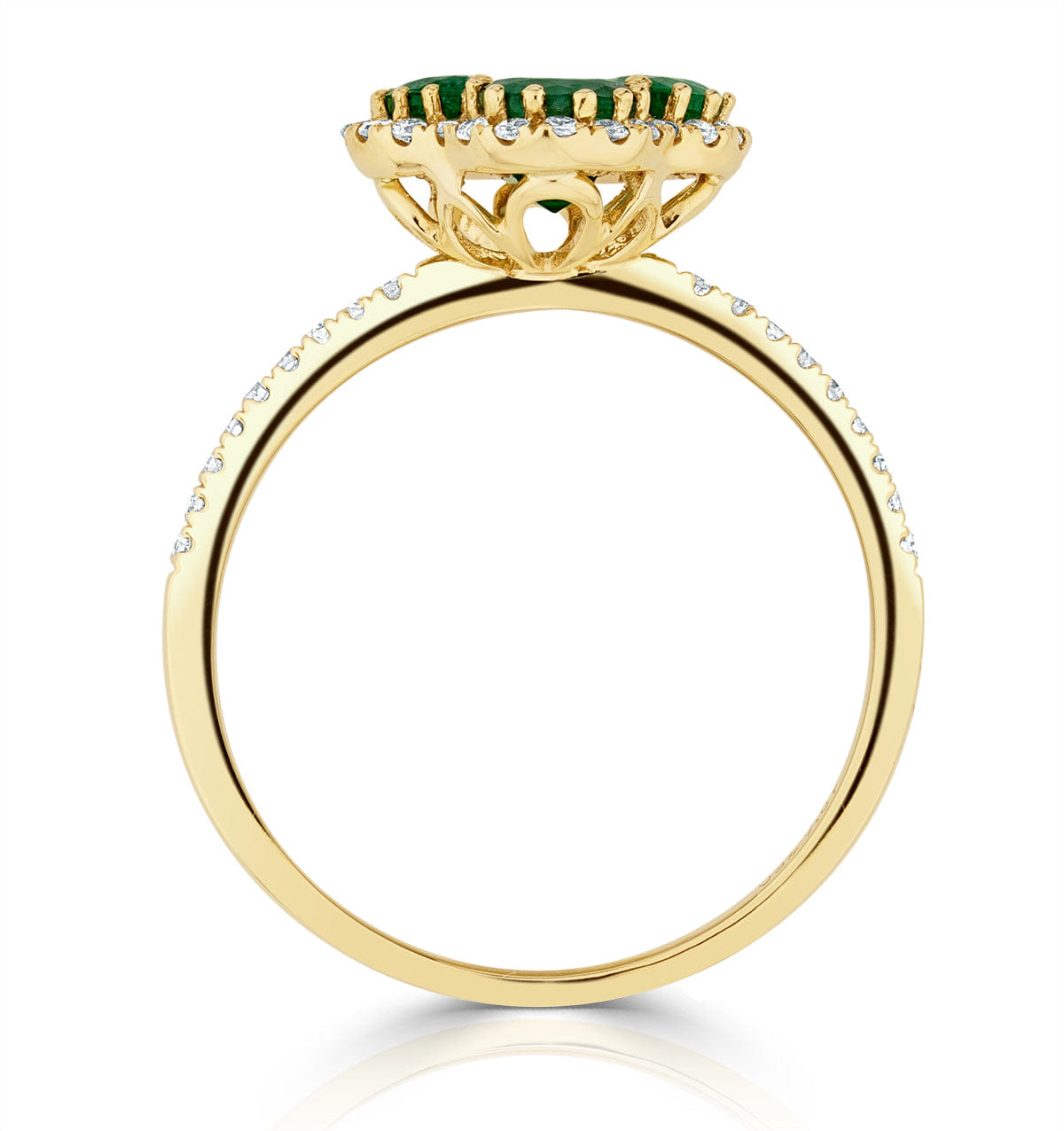Diamond Emerald 1.06ct And Diamond 18K Yellow Gold Alegria Ring