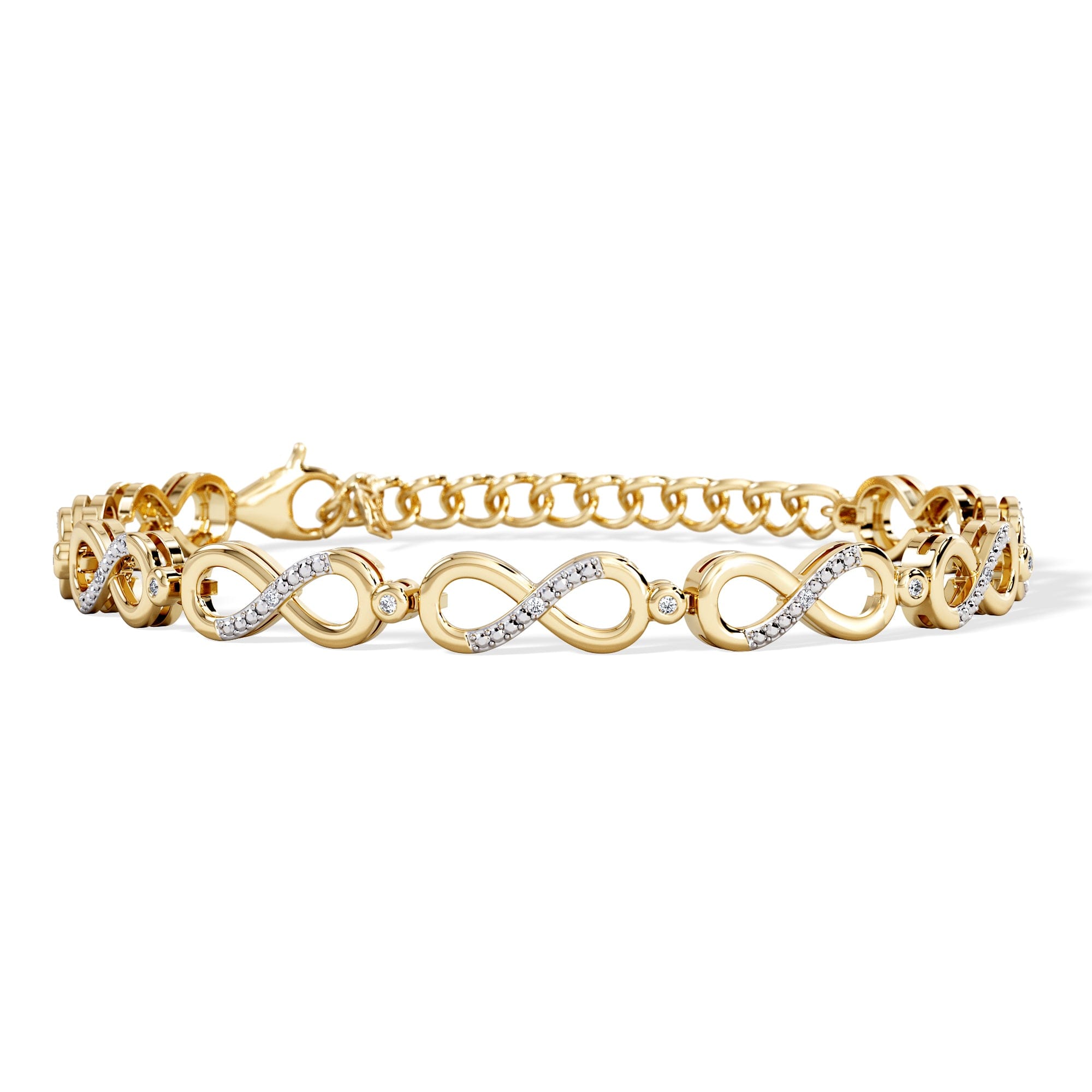 Infinity Love 0.05ct Lab Diamond Link Bracelet in 18K Gold Vermeil
