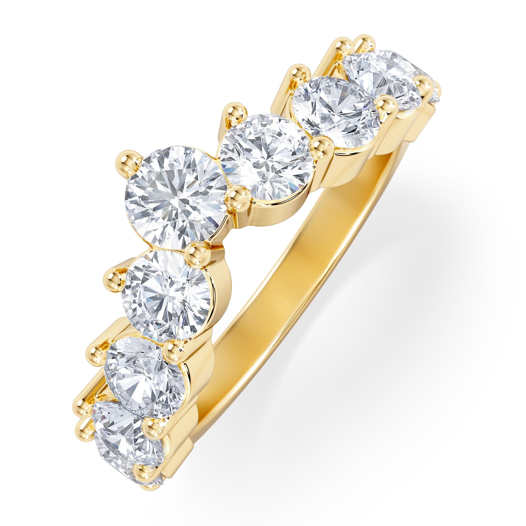 WISHBONE Starlit 2.00ct Round Cut Lab Diamond Wishbone Ring in 9K Yellow Gold