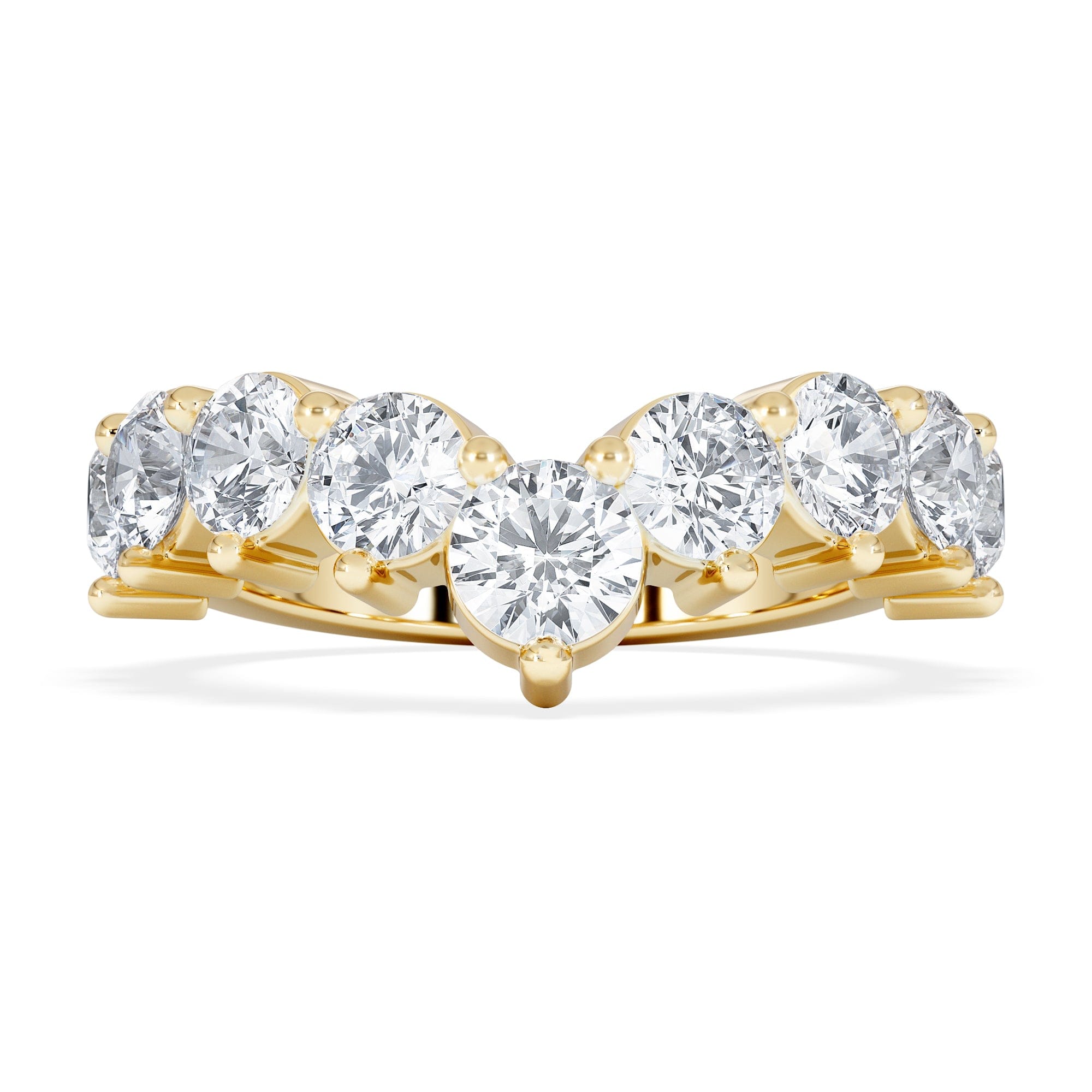 WISHBONE Starlit 2.00ct Round Cut Lab Diamond Wishbone Ring in 9K Yellow Gold