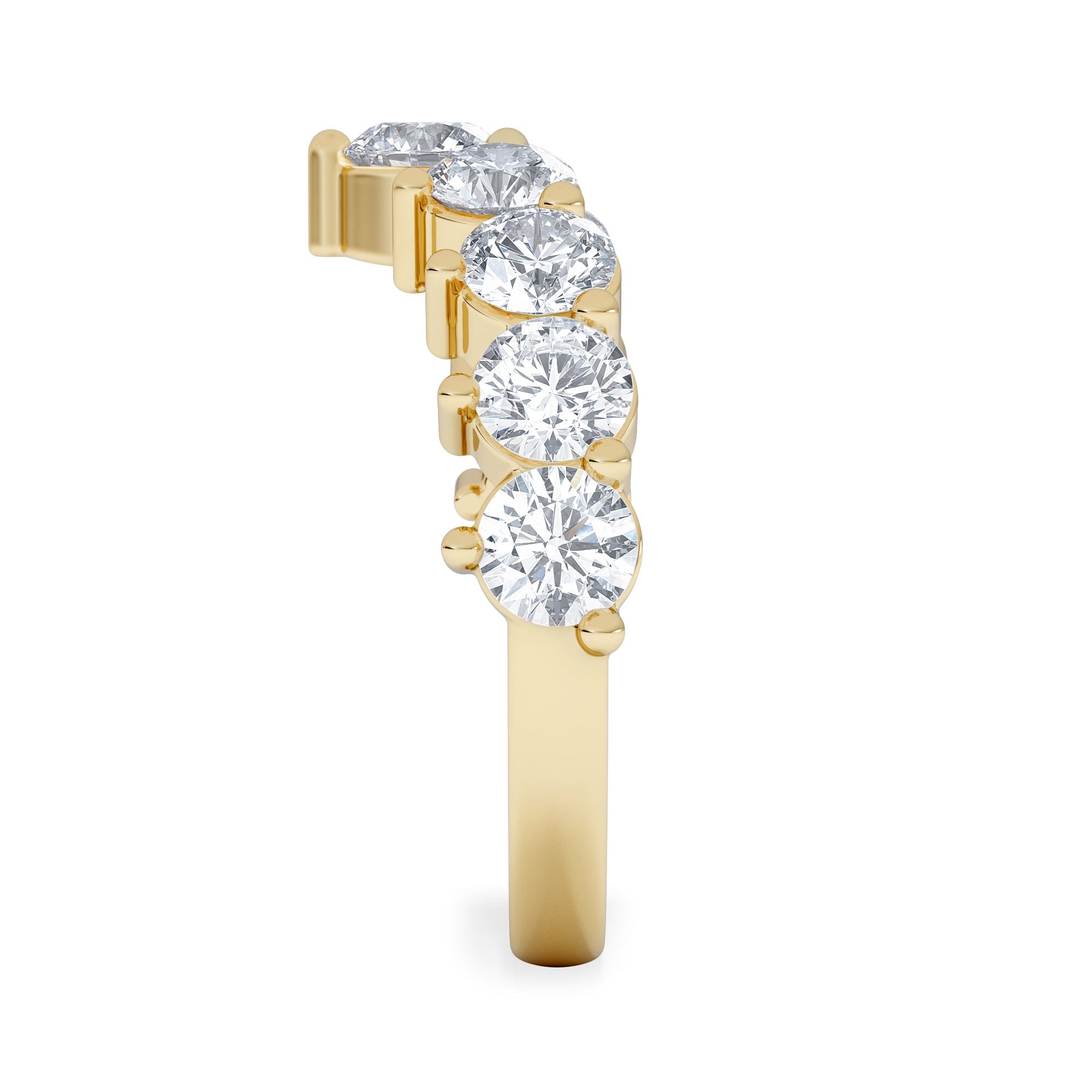 WISHBONE Starlit 2.00ct Round Cut Lab Diamond Wishbone Ring in 9K Yellow Gold
