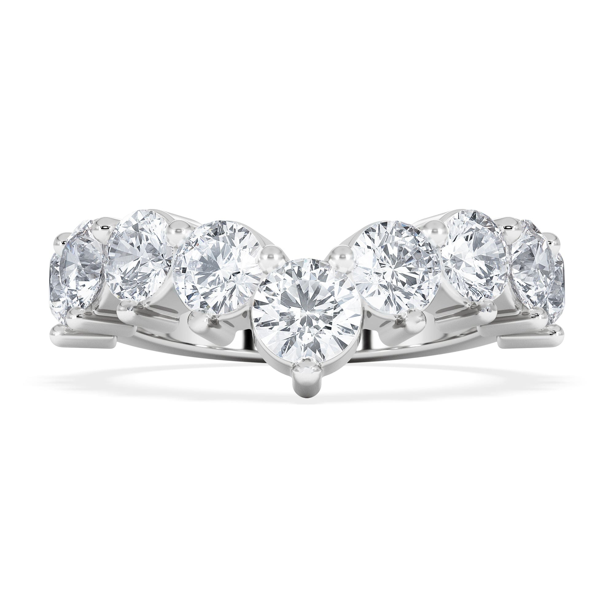 WISHBONE Starlit 2.00ct Round Cut Lab Diamond Wishbone Ring in 9K White Gold
