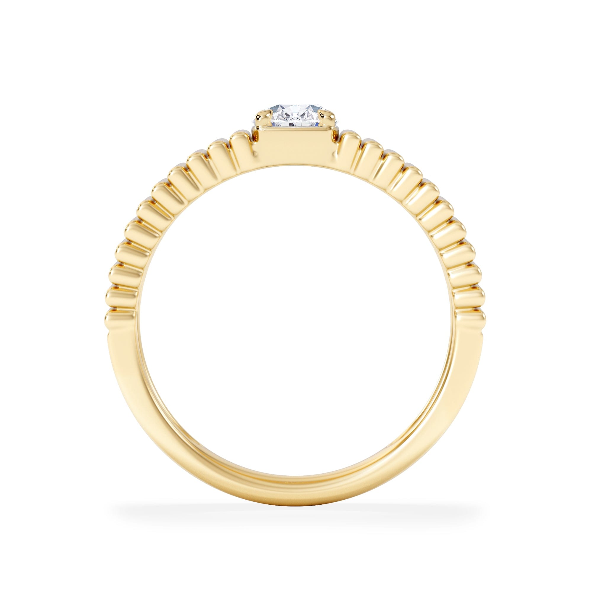 Lab Grown Flute 0.50ct Oval Cut Lab Grown Diamond Solitaire Ring 18K Yellow Gold
