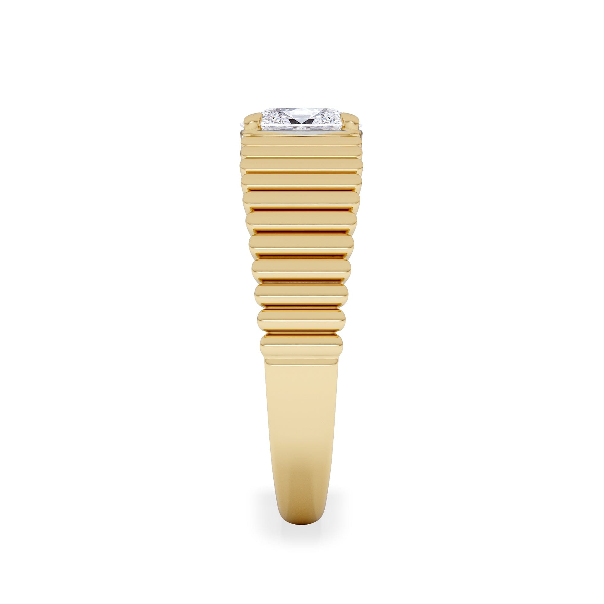 Lab Grown Flute 0.50ct Oval Cut Lab Grown Diamond Solitaire Ring 18K Yellow Gold