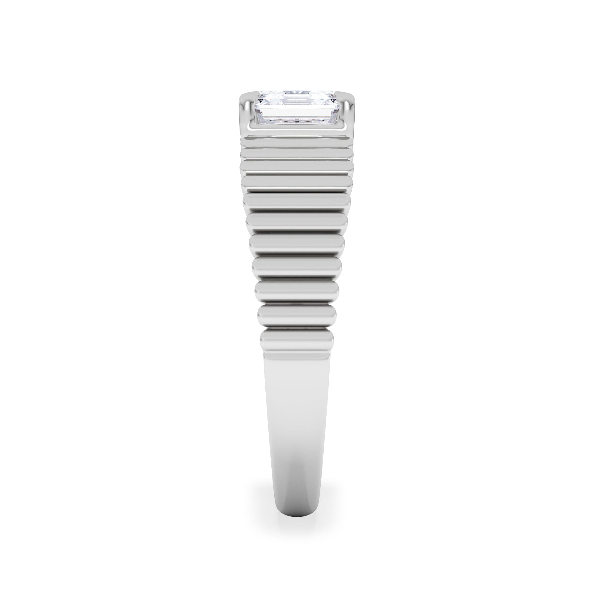 Lab Grown Flute 1.00ct Assher Cut Lab Grown Diamond Solitaire Ring in Platinum