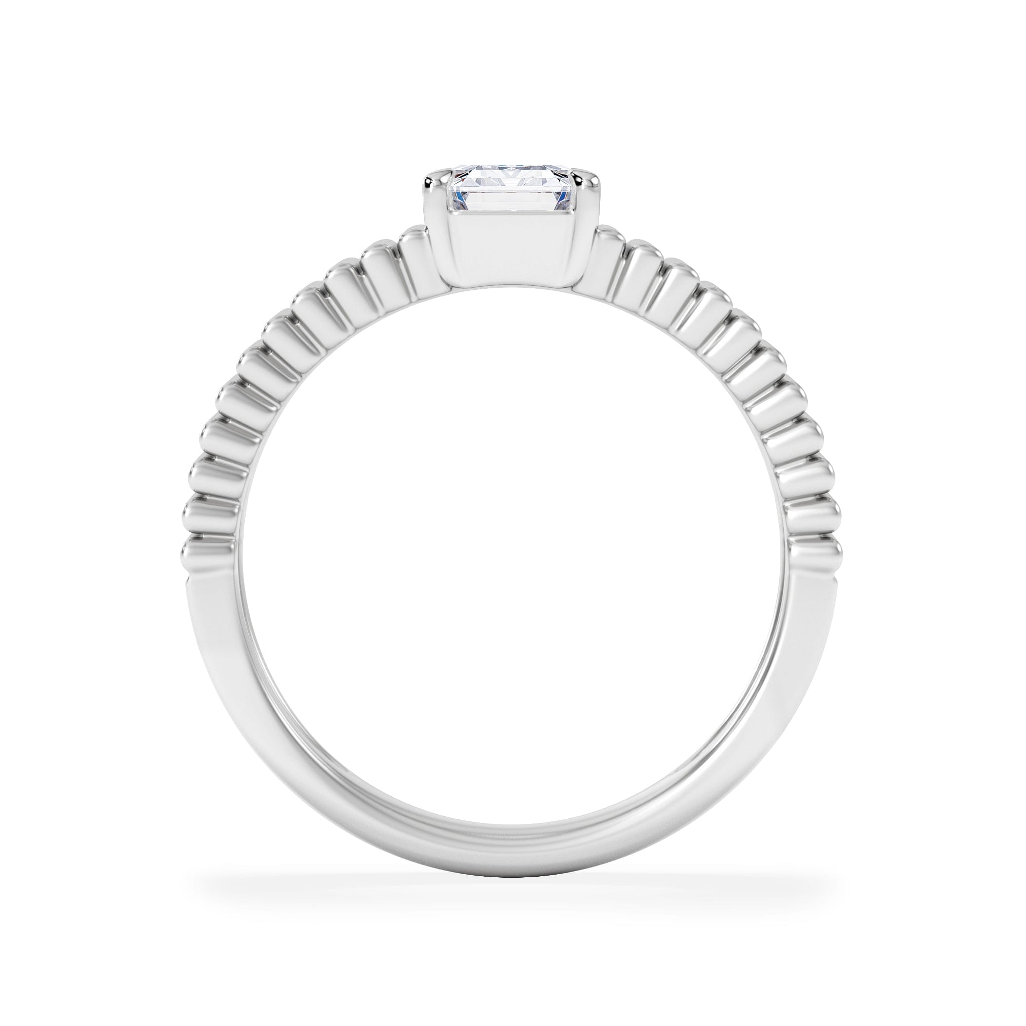 Lab Grown Flute 1.00ct Emerald Cut Lab Grown Diamond Solitaire Ring in Platinum