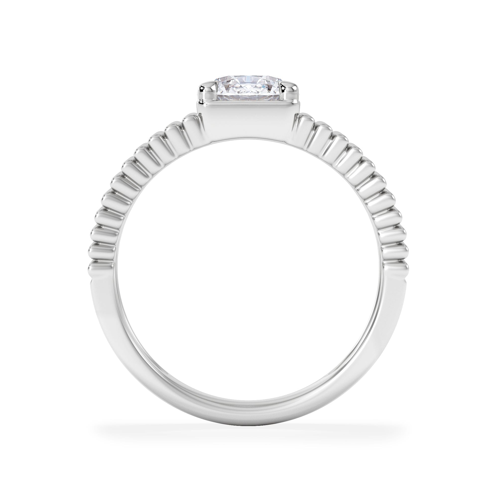 Lab Grown Flute 1.00ct Round Cut Lab Grown Diamond Solitaire Ring in Platinum