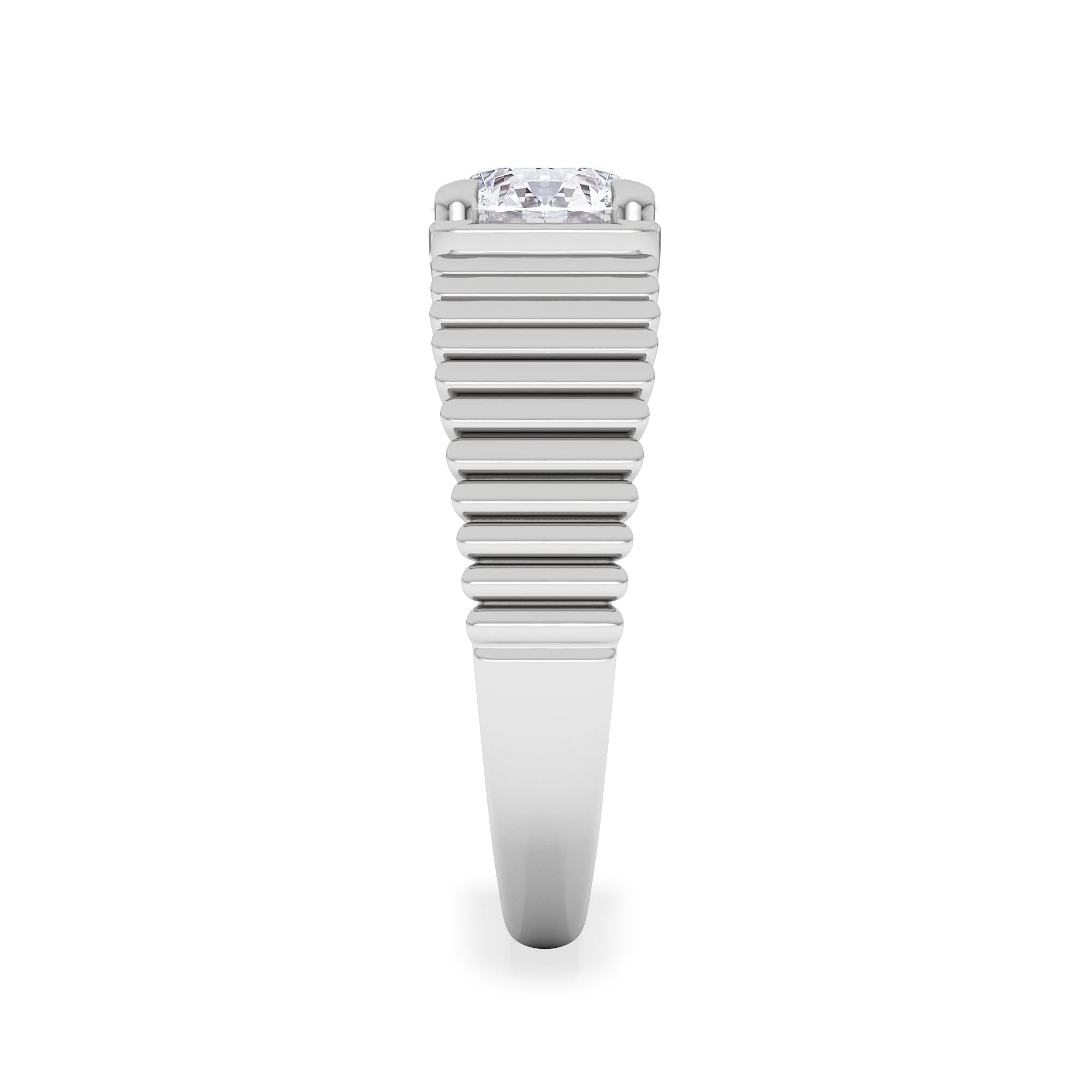 Lab Grown Flute 1.00ct Round Cut Lab Grown Diamond Solitaire Ring in Platinum
