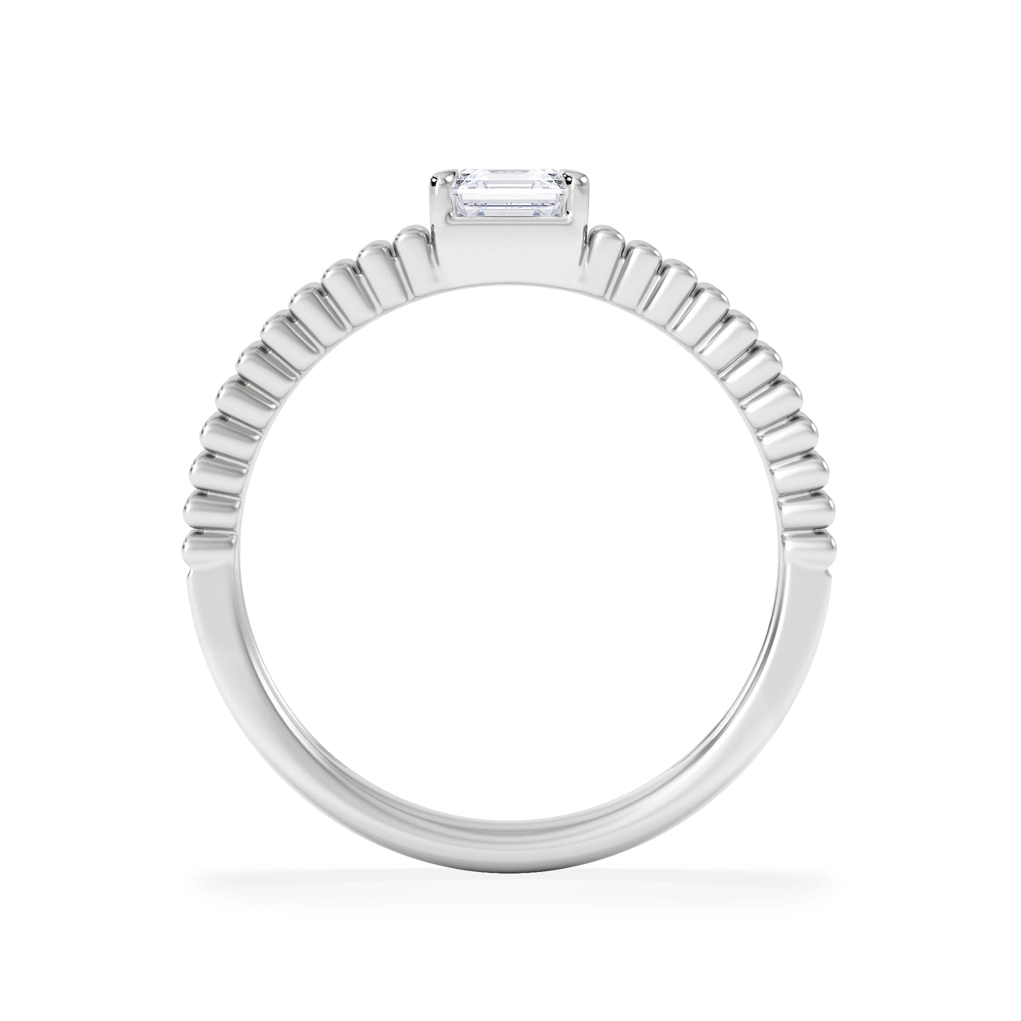Lab Grown Flute 0.50ct Assher Cut Lab Grown Diamond Solitaire Ring in Platinum
