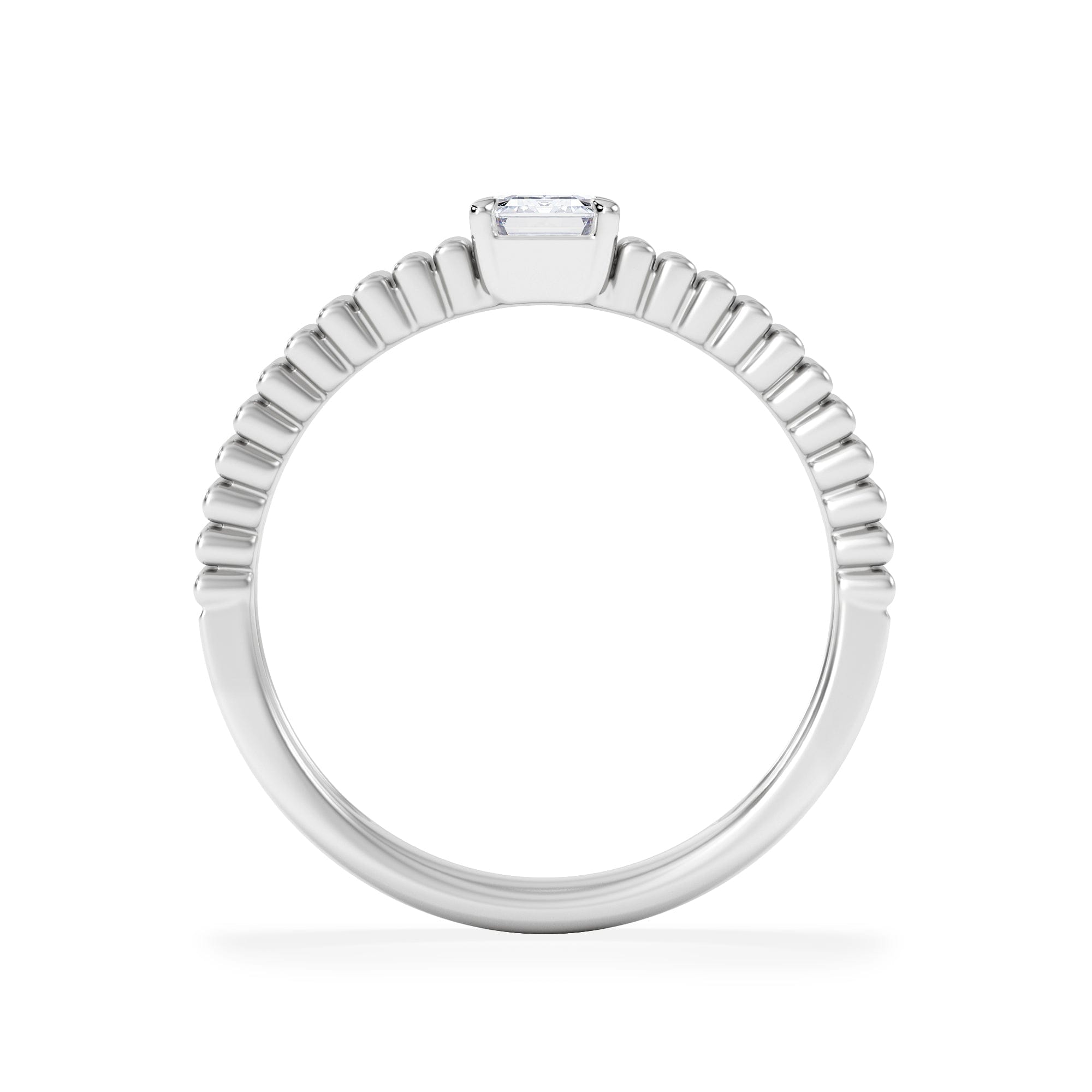 Lab Grown Flute 0.50ct Emerald Cut Lab Grown Diamond Solitaire Ring in Platinum