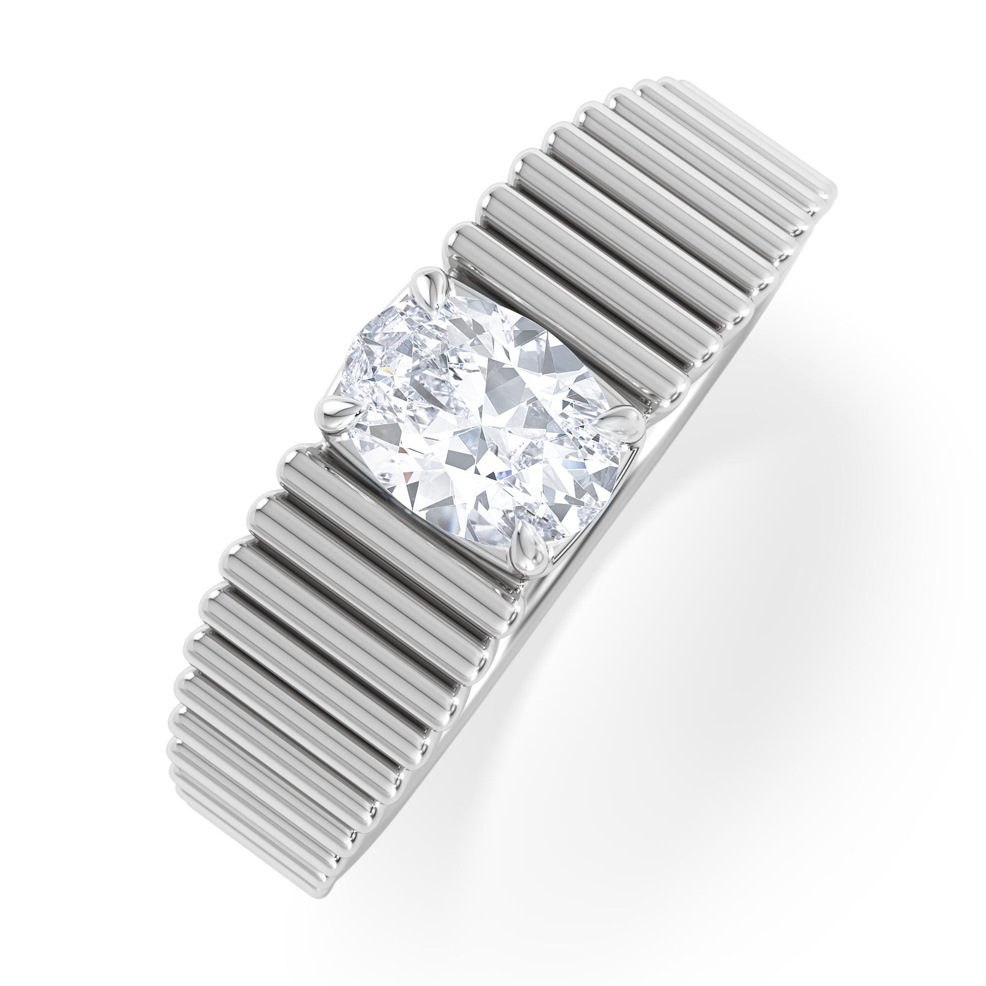 Lab Grown Flute 0.50ct Oval Cut Lab Grown Diamond Solitaire Ring in Platinum