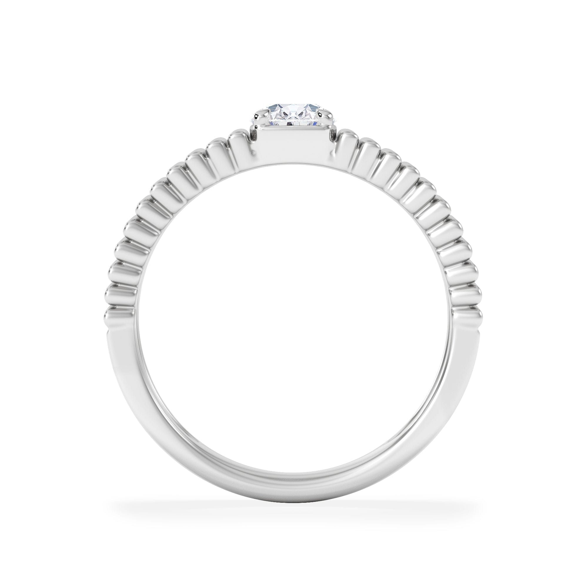 Lab Grown Flute 0.50ct Oval Cut Lab Grown Diamond Solitaire Ring in Platinum