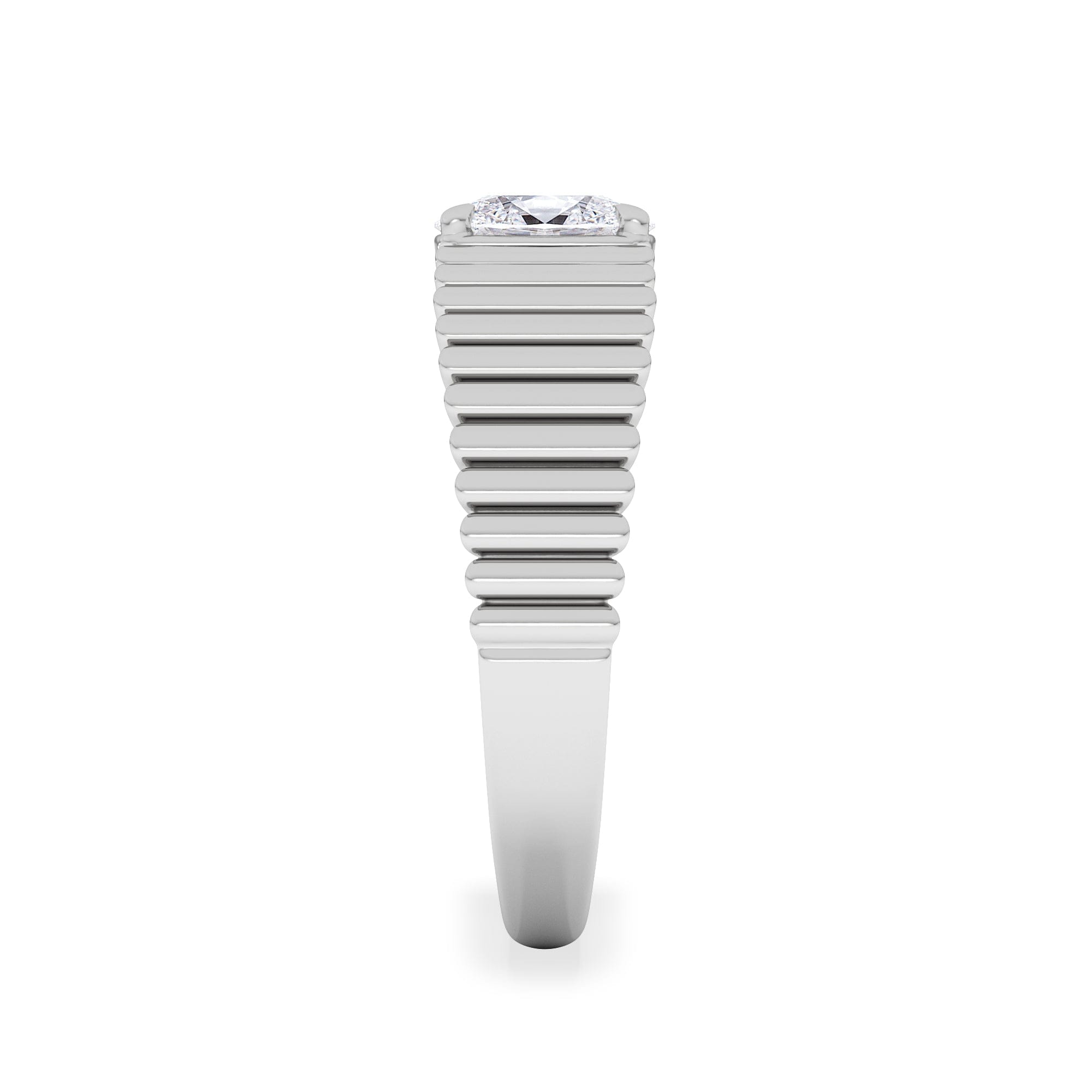 Lab Grown Flute 0.50ct Oval Cut Lab Grown Diamond Solitaire Ring in Platinum