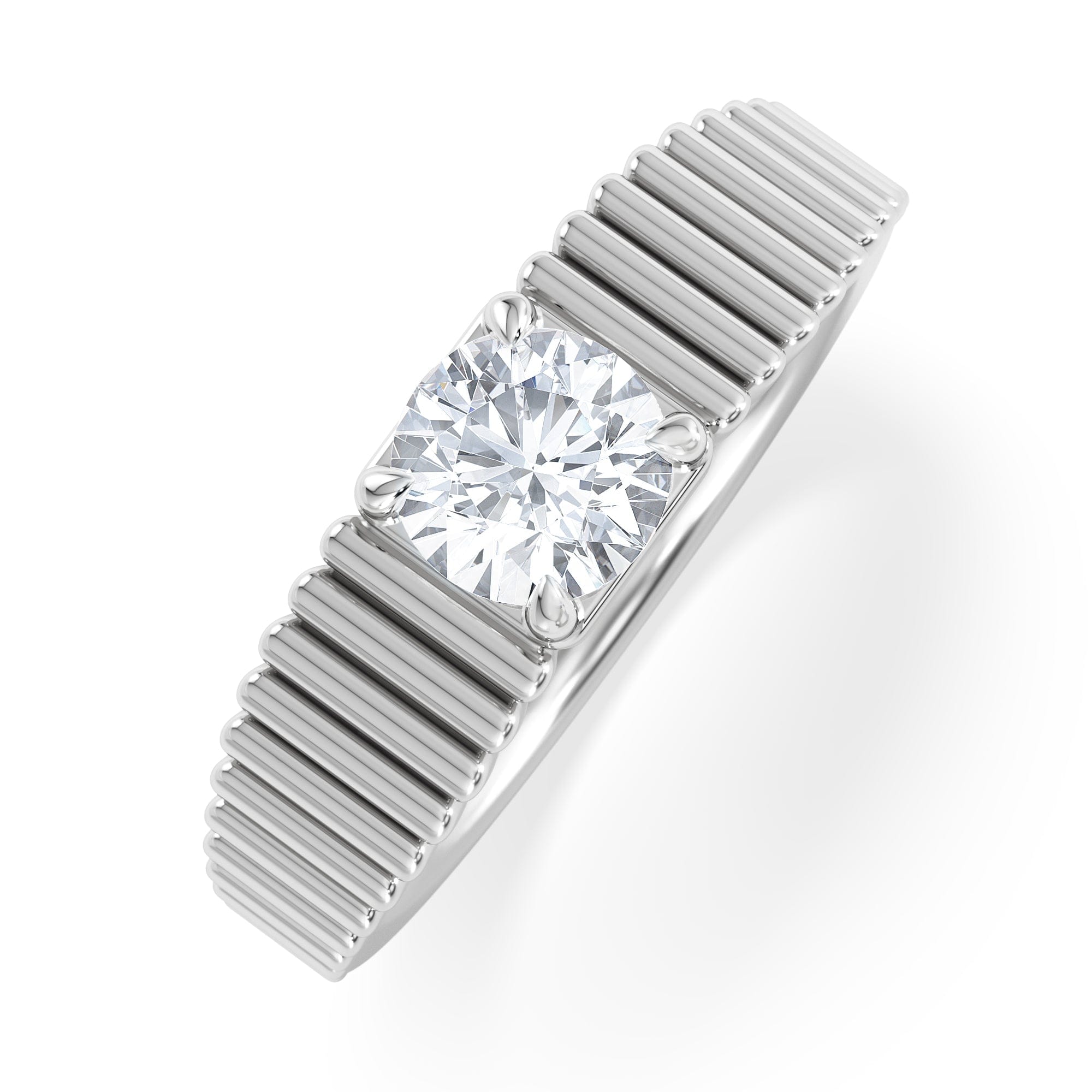 Lab Grown Flute 0.50ct Round Cut Lab Grown Diamond Solitaire Ring in Platinum
