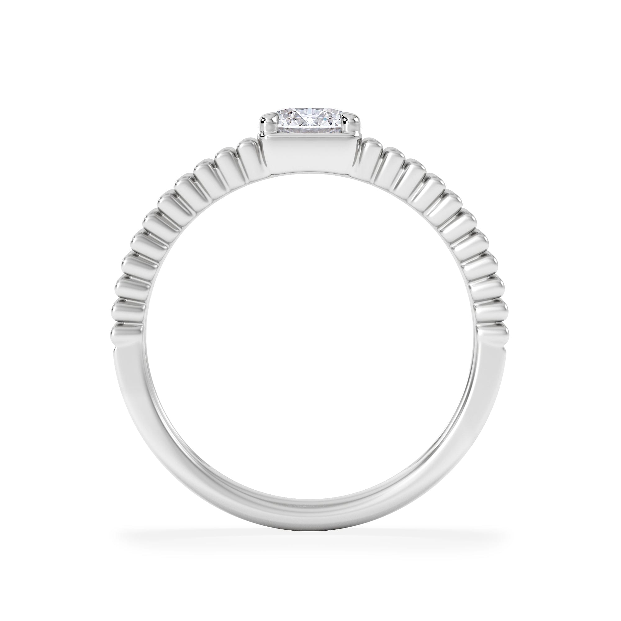 Lab Grown Flute 0.50ct Round Cut Lab Grown Diamond Solitaire Ring in Platinum