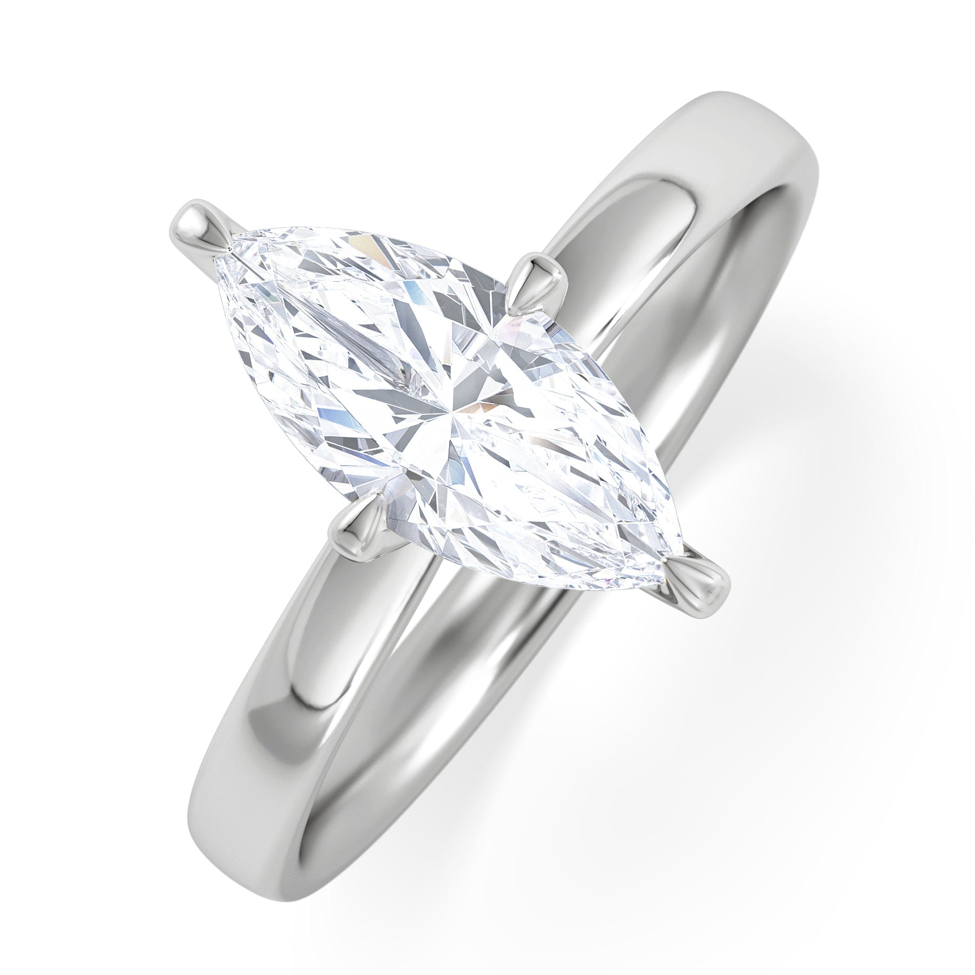 Solitaire Origin Twist 1.00ct Marquise Cut Lab Diamond Solitaire Engagement Ring in Platinum
