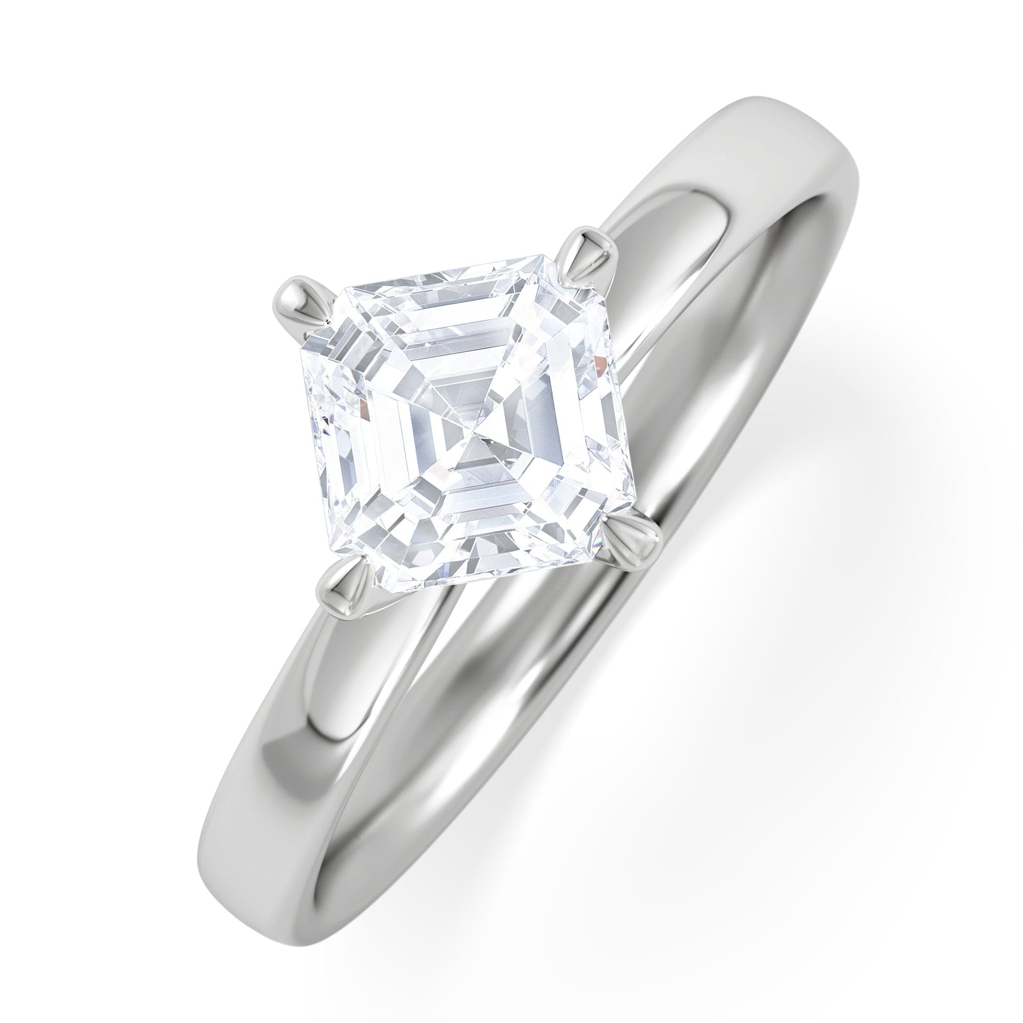 Solitaire Origin Twist 1.00ct Asscher Cut Lab Diamond Solitaire Engagement Ring in Platinum