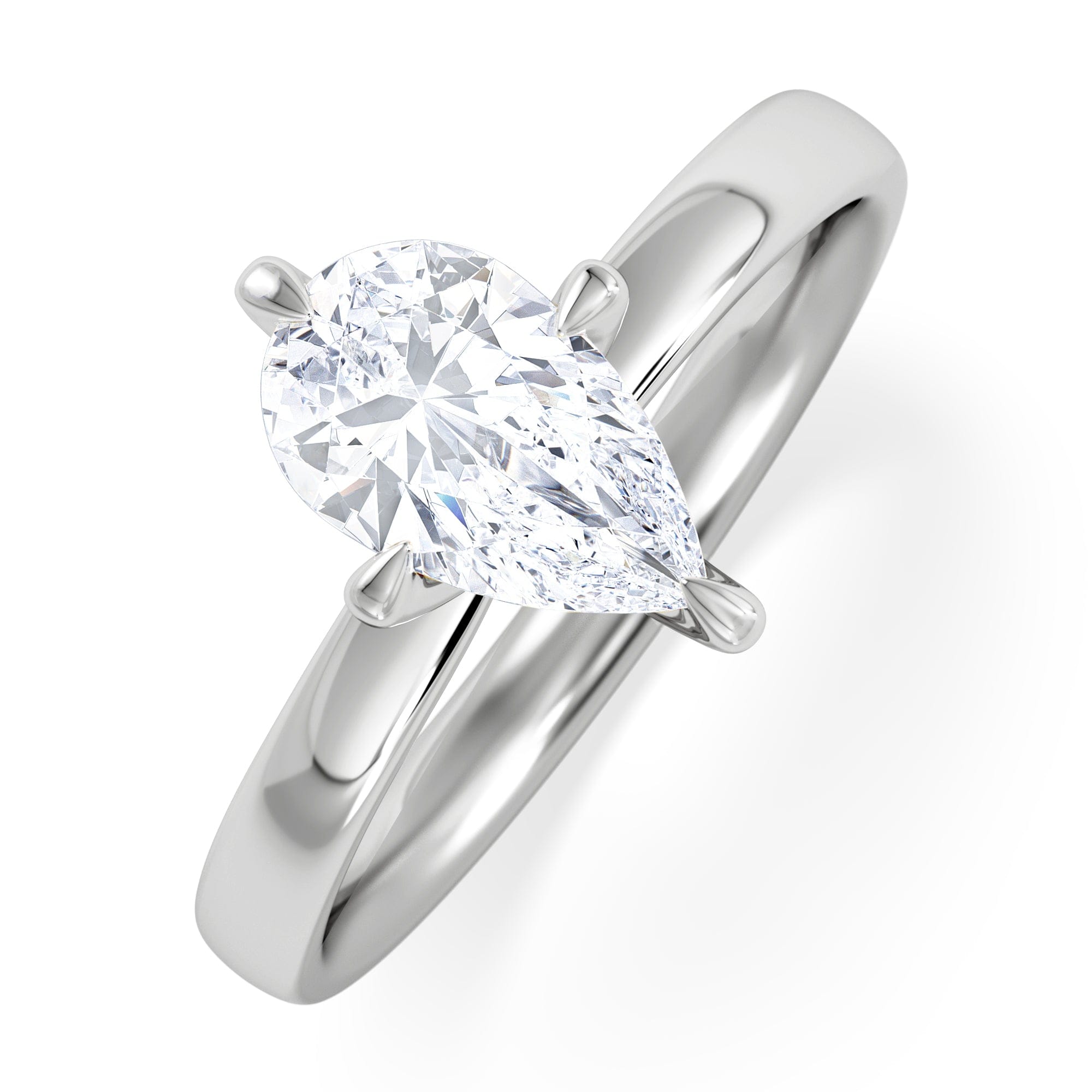 Solitaire Origin Twist 1.00ct Pear Cut Lab Diamond Solitaire Engagement Ring in Platinum