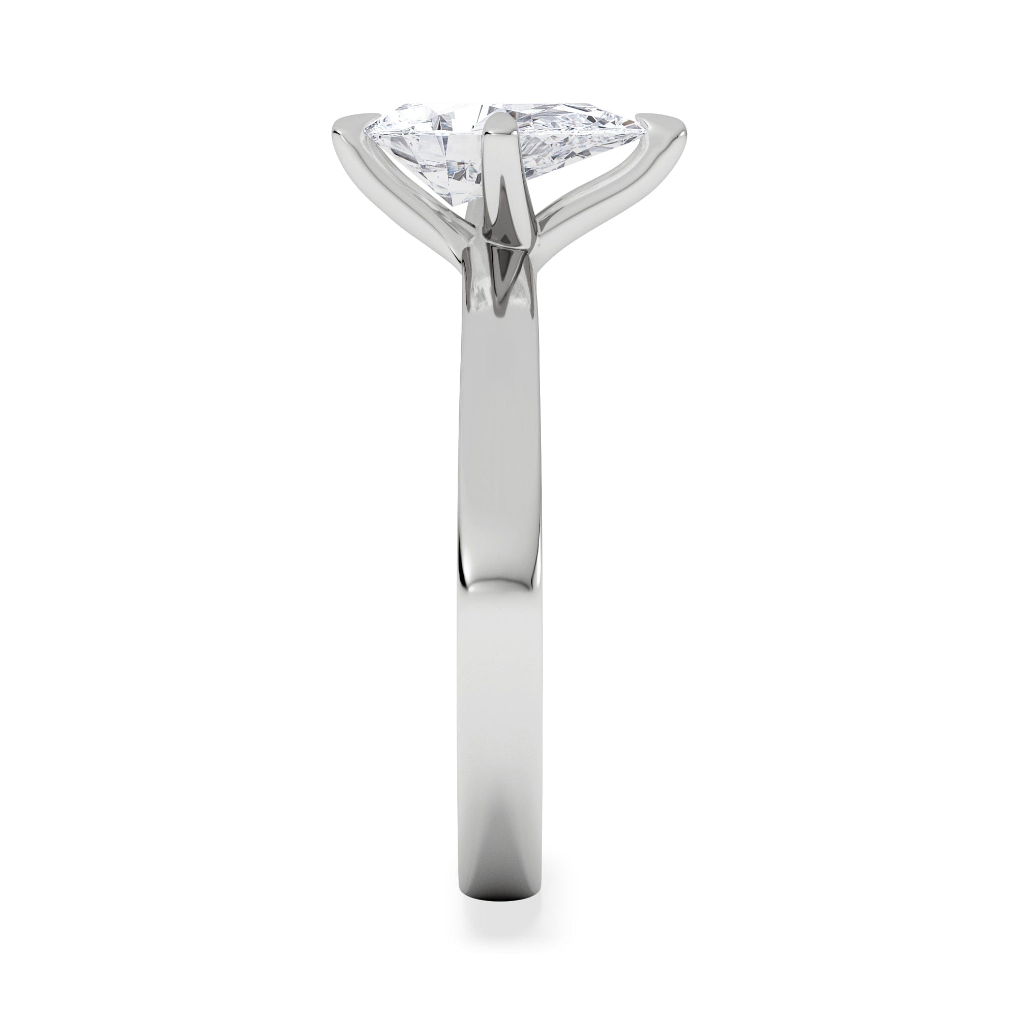 Solitaire Origin Twist 1.00ct Pear Cut Lab Diamond Solitaire Engagement Ring in Platinum