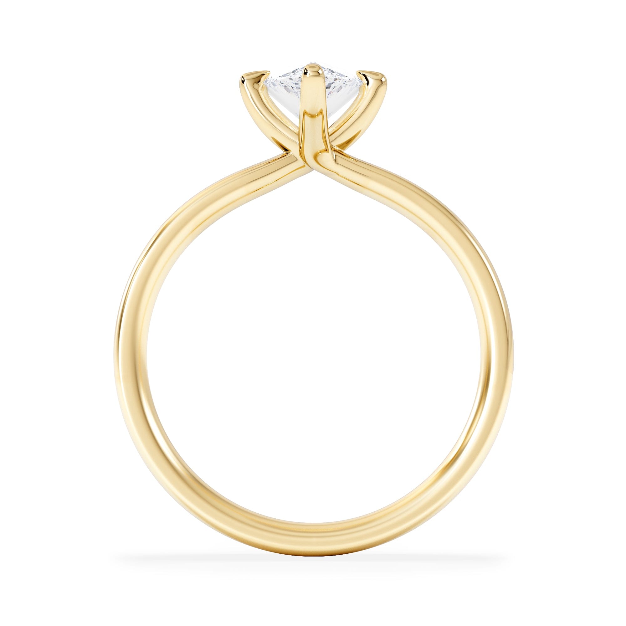 Solitaire Origin Twist 1.00ct Pear Cut Lab Diamond Solitaire Engagement Ring in 18K Yellow Gold