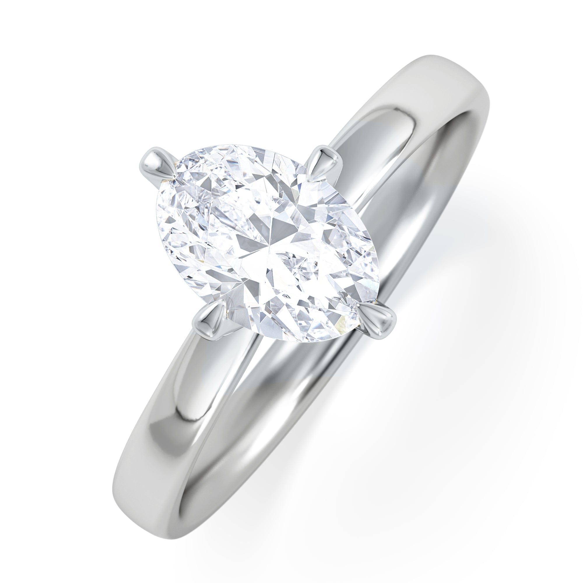 Solitaire Origin Twist 1.00ct Oval Cut Lab Diamond Solitaire Engagement Ring in Platinum