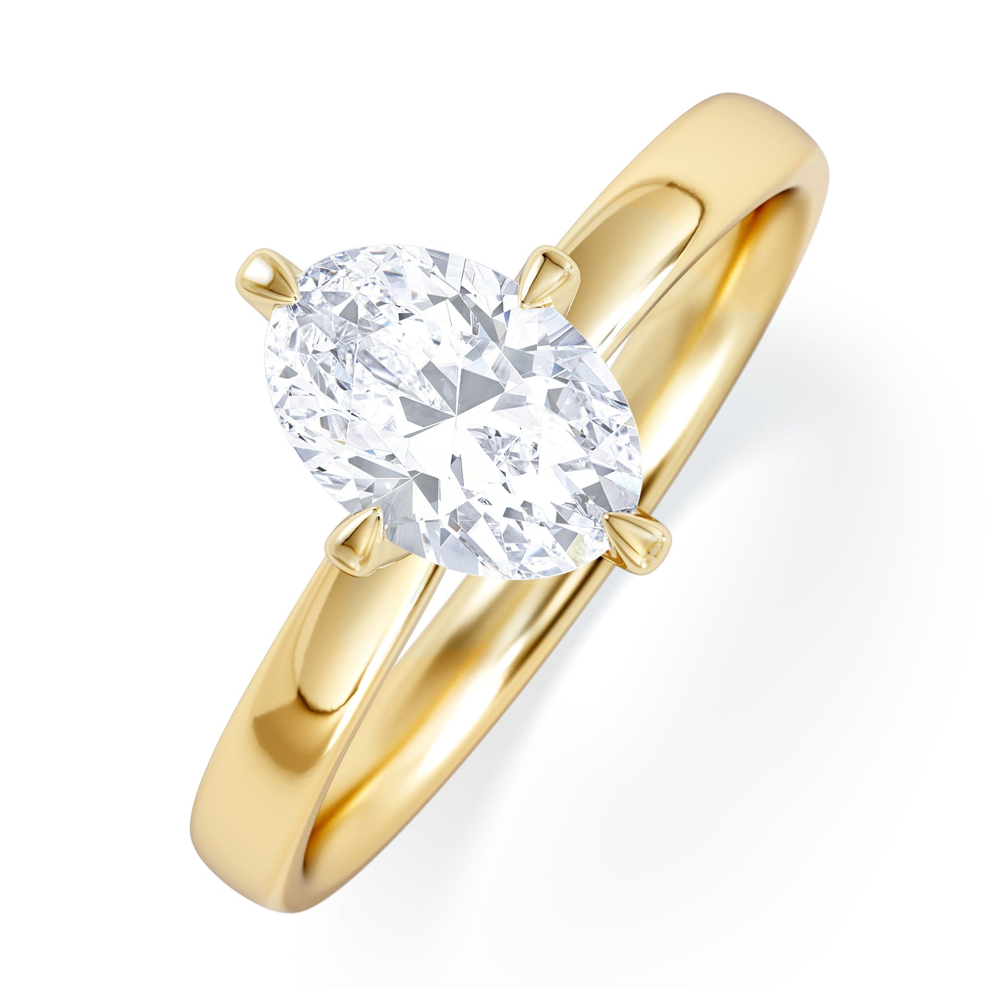 Solitaire Origin Twist 1.00ct Oval Cut Lab Diamond Solitaire Engagement Ring in 18K Yellow Gold