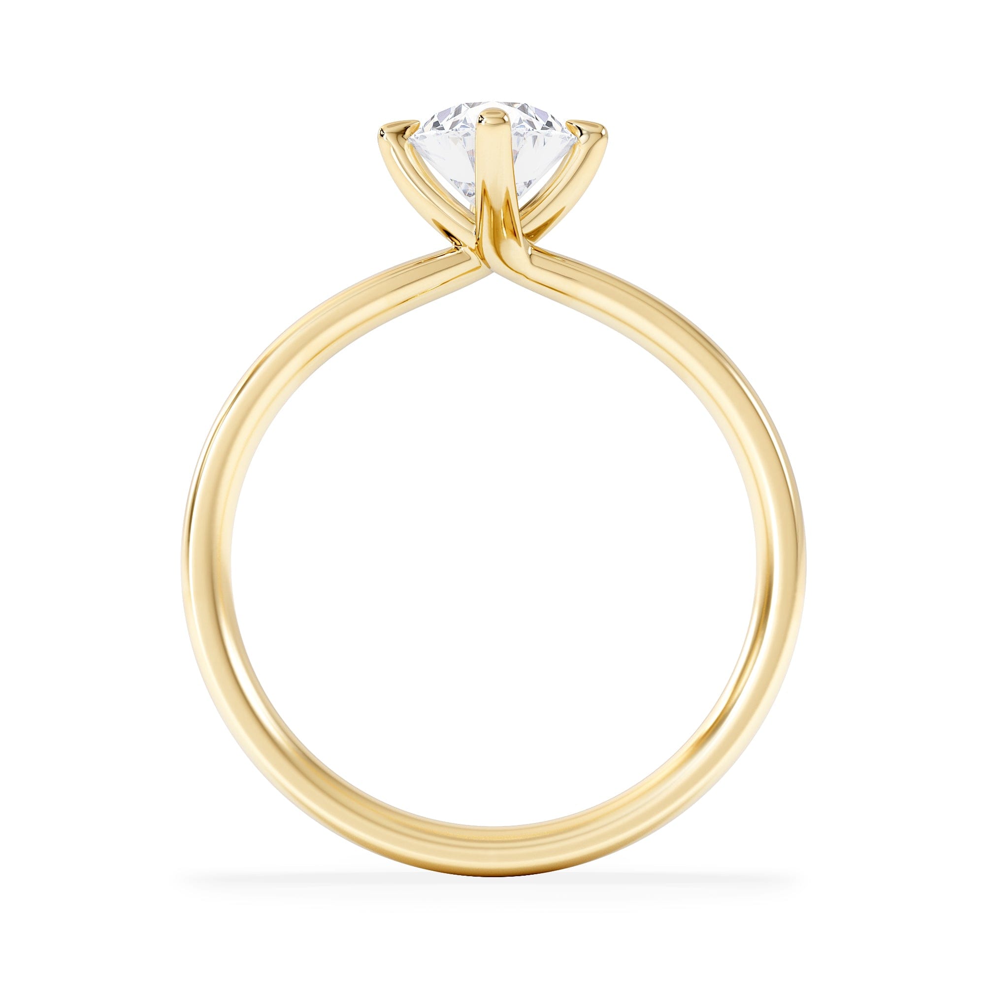 Solitaire Origin Twist 1.00ct Oval Cut Lab Diamond Solitaire Engagement Ring in 18K Yellow Gold