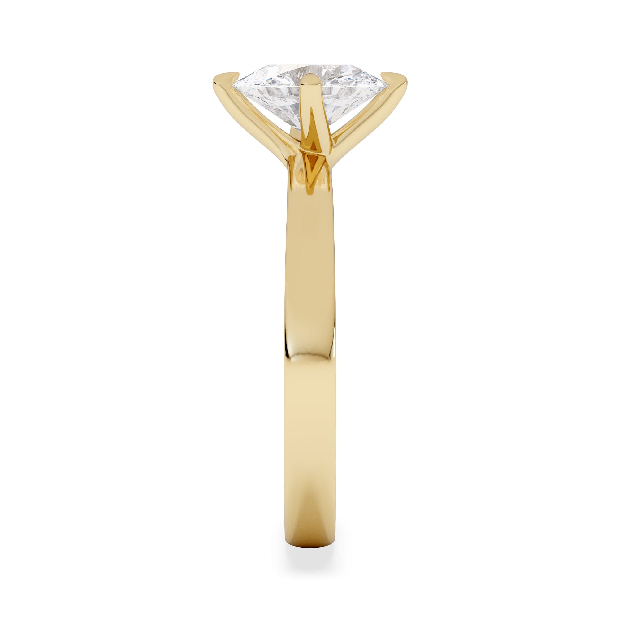 Solitaire Origin Twist 1.00ct Oval Cut Lab Diamond Solitaire Engagement Ring in 18K Yellow Gold