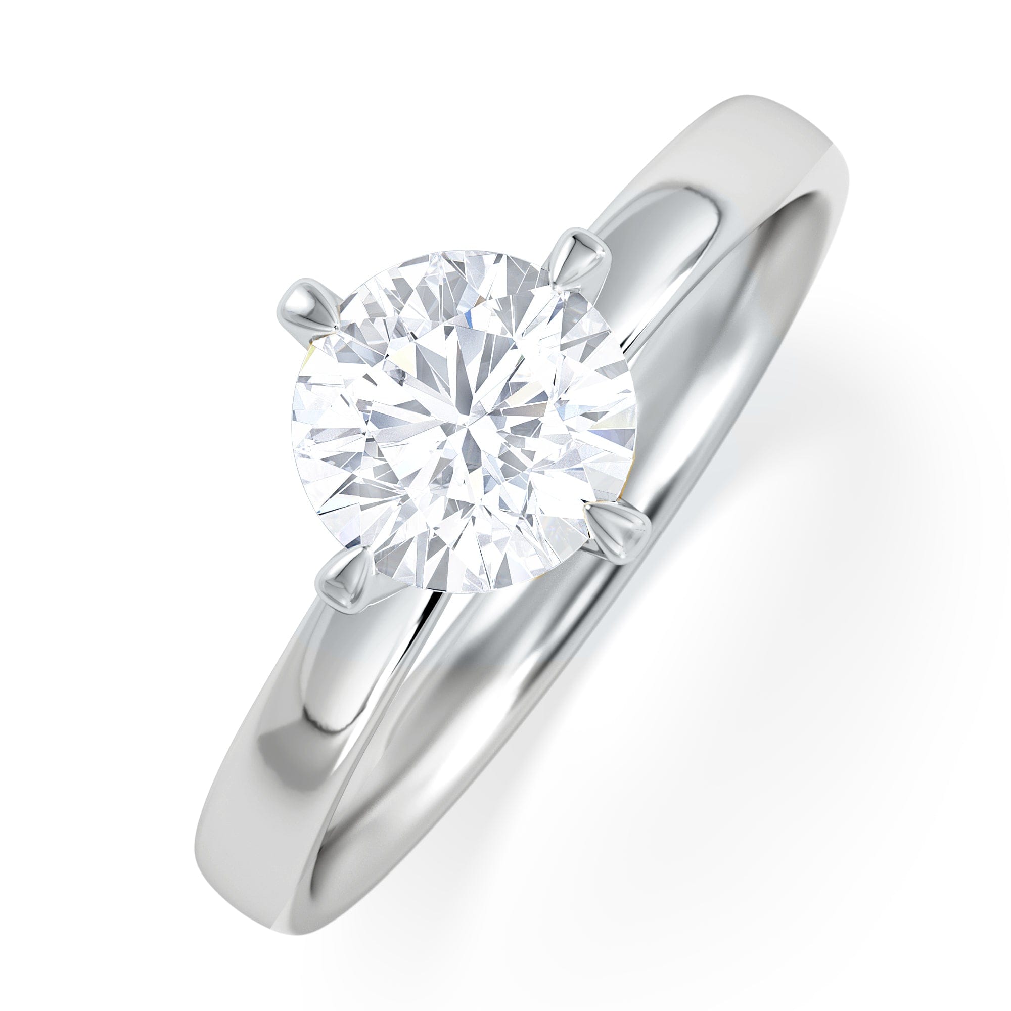 Solitaire Origin Twist 1.00ct Round Cut Lab Diamond Solitaire Engagement Ring in Platinum