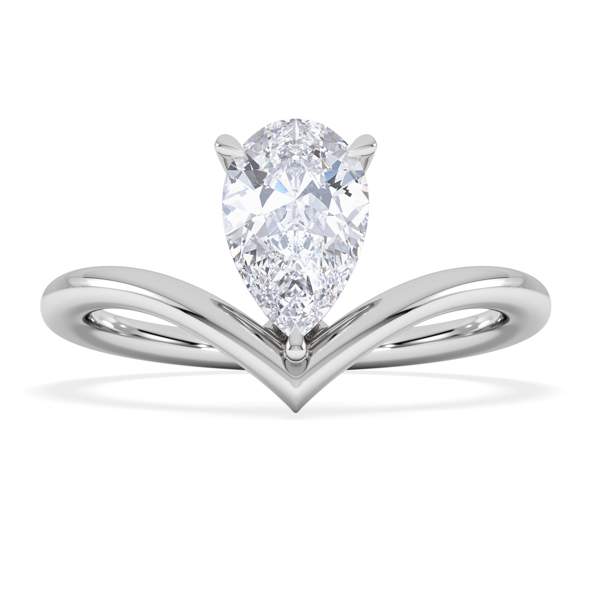 Solitaire Vela 1.00ct Pear Cut Lab Diamond Solitaire Engagement Ring in Platinum