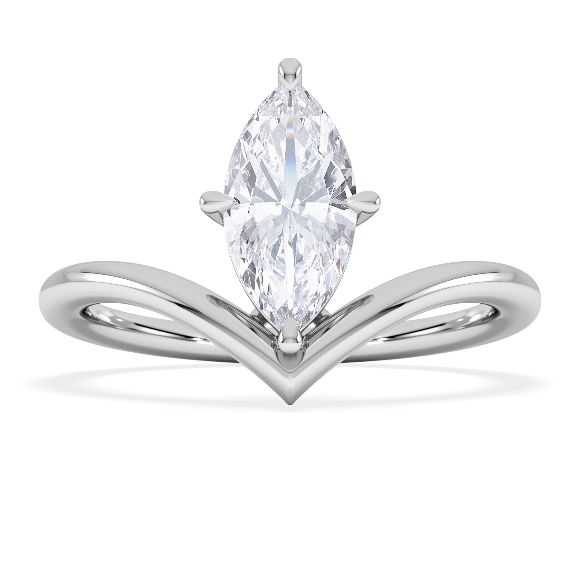 Solitaire Vela 1.00ct Marquise Cut Lab Diamond Solitaire Engagement Ring in Platinum