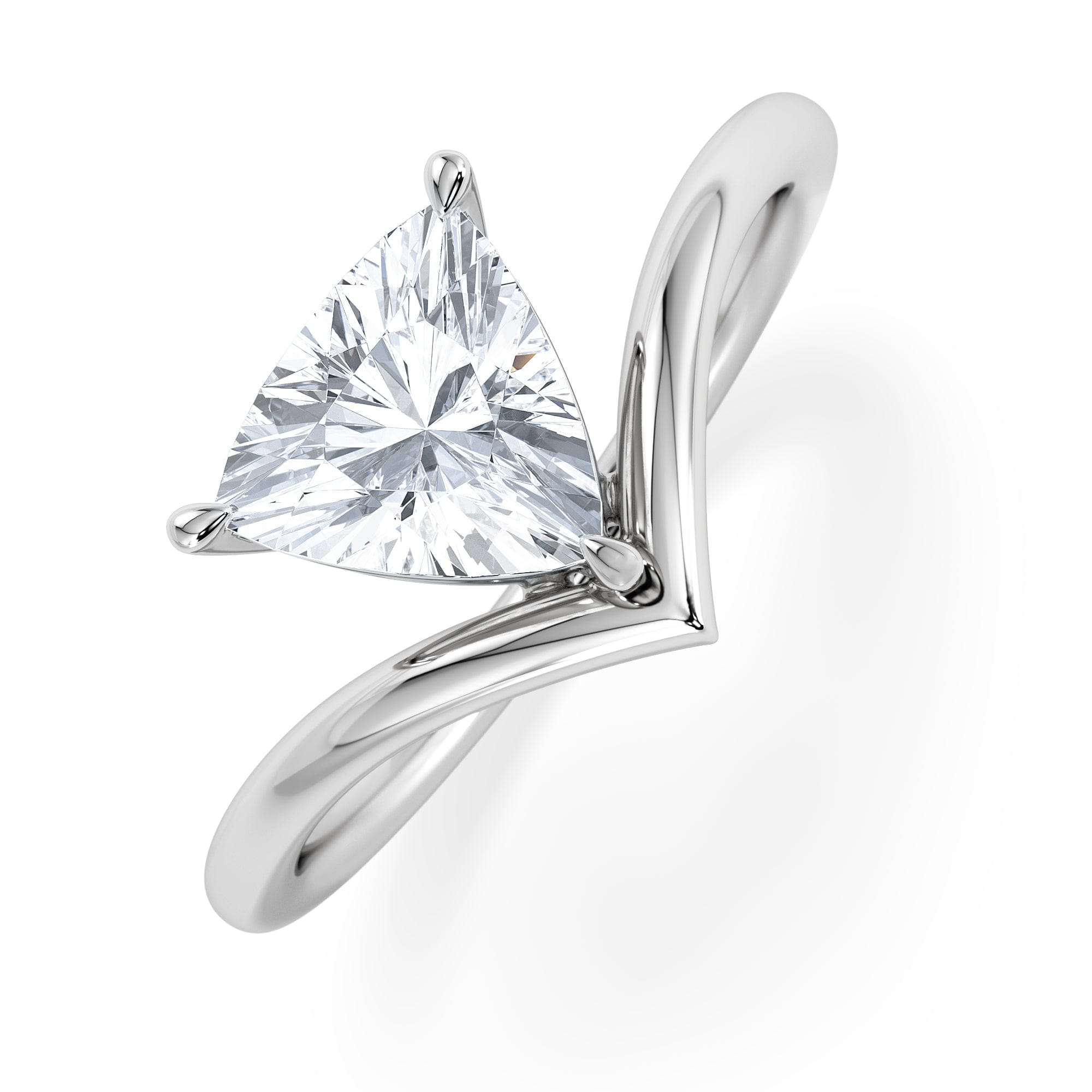 Solitaire Vela 1.00ct Trillion Cut Lab Diamond Solitaire Engagement Ring in Platinum