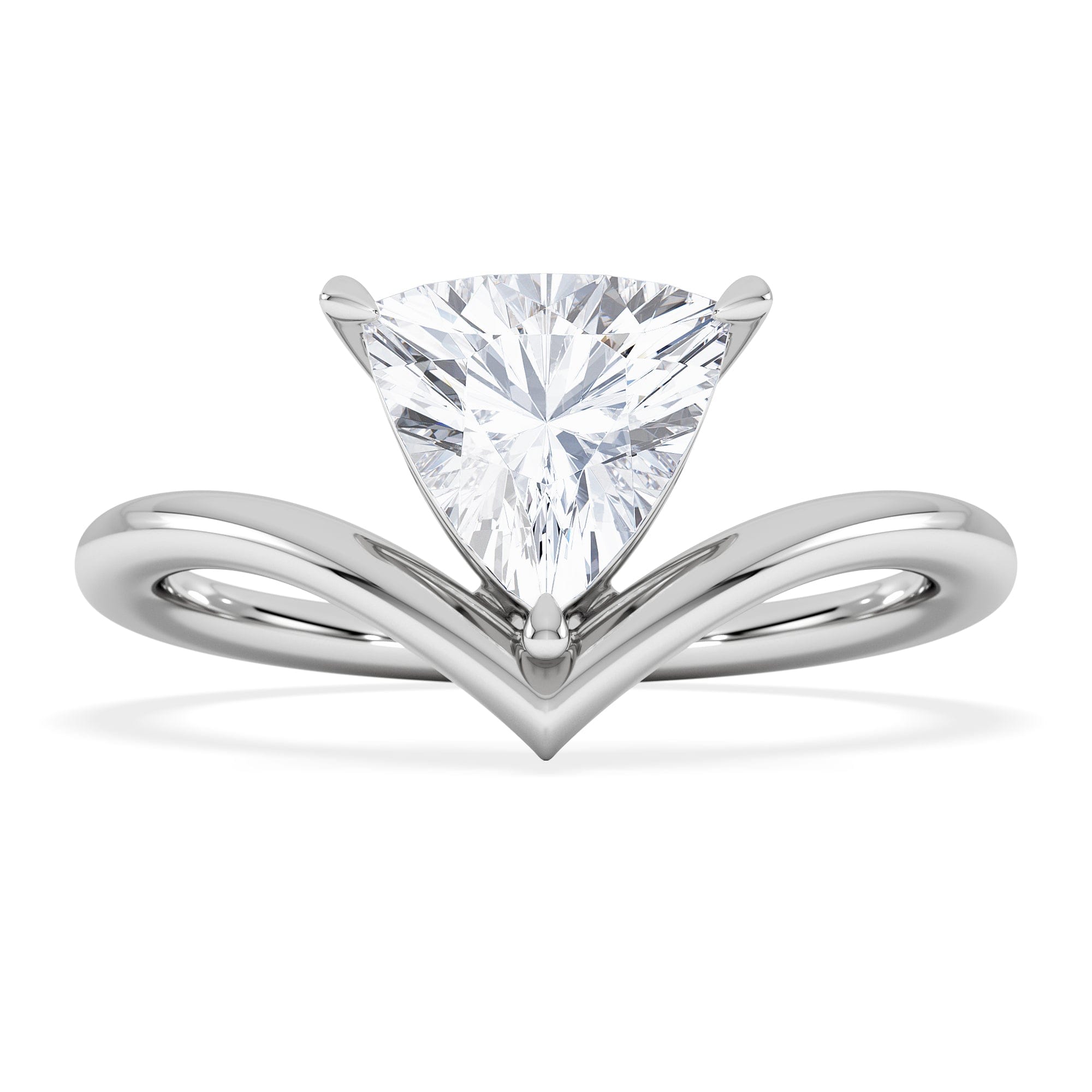 Solitaire Vela 1.00ct Trillion Cut Lab Diamond Solitaire Engagement Ring in Platinum