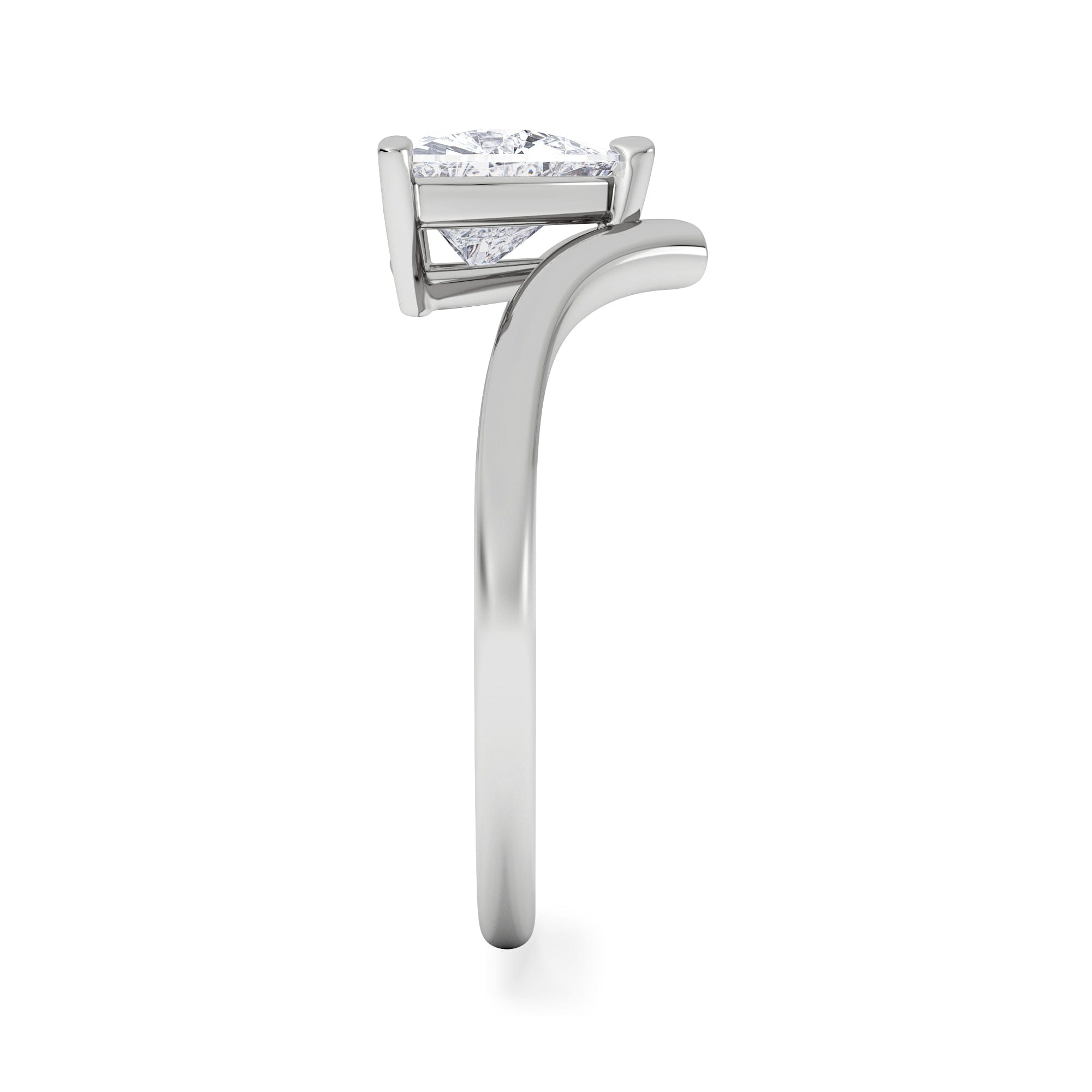 Solitaire Vela 1.00ct Trillion Cut Lab Diamond Solitaire Engagement Ring in Platinum
