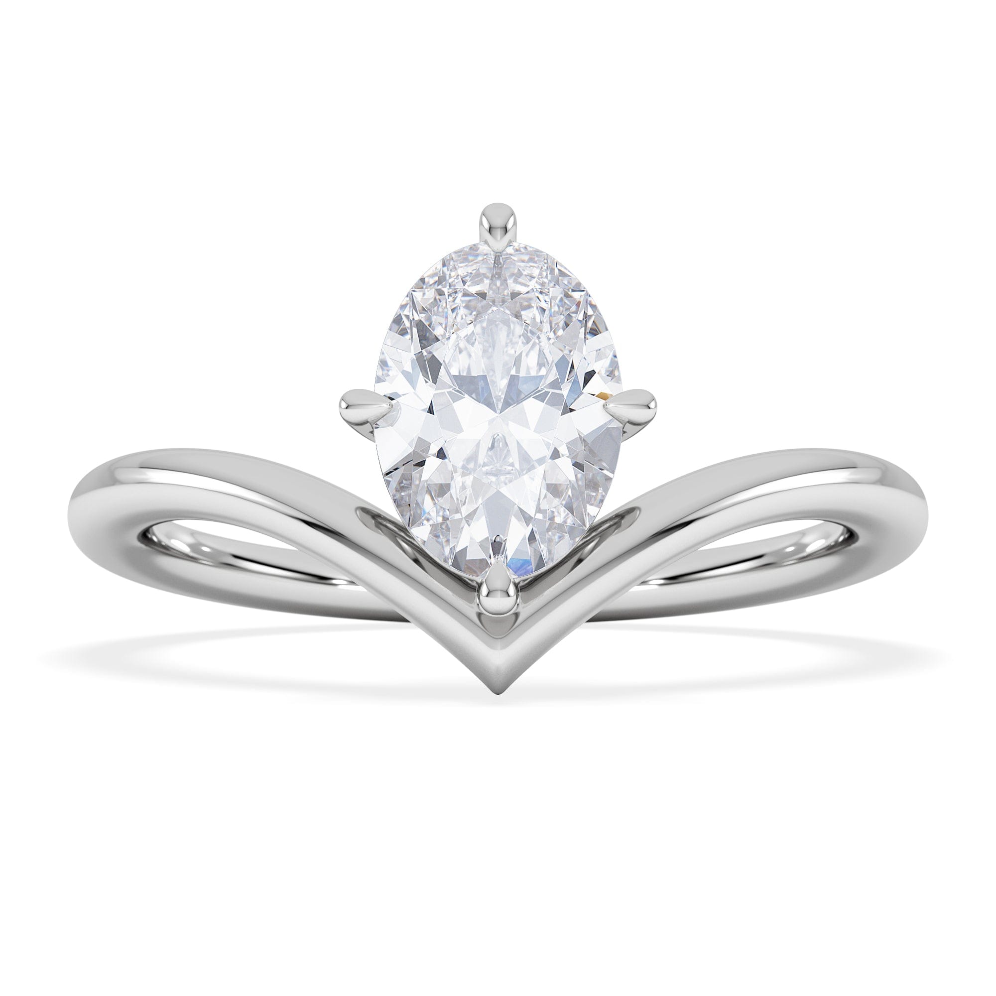 Solitaire Vela 1.00ct Oval Cut Lab Diamond Solitaire Engagement Ring in Platinum