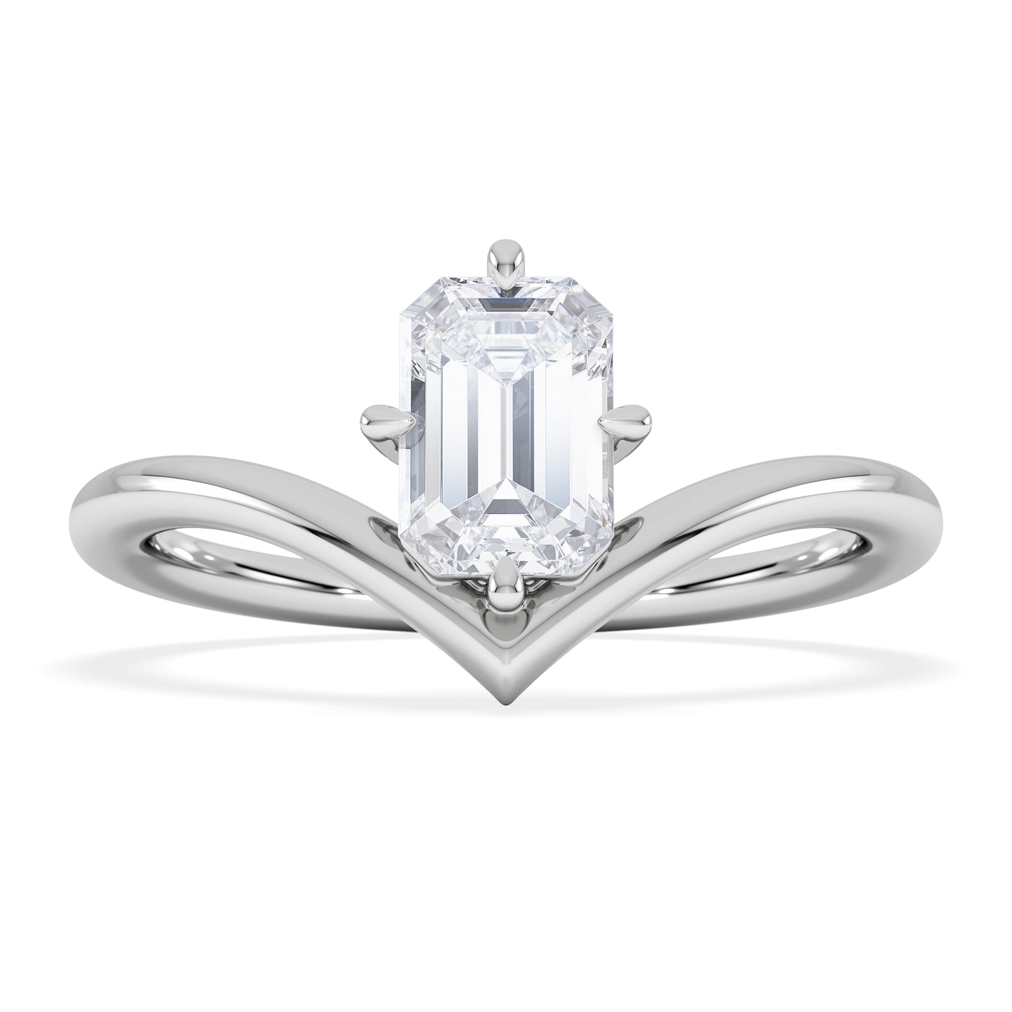Solitaire Vela 1.00ct Emerald Cut Lab Diamond Solitaire Engagement Ring in Platinum