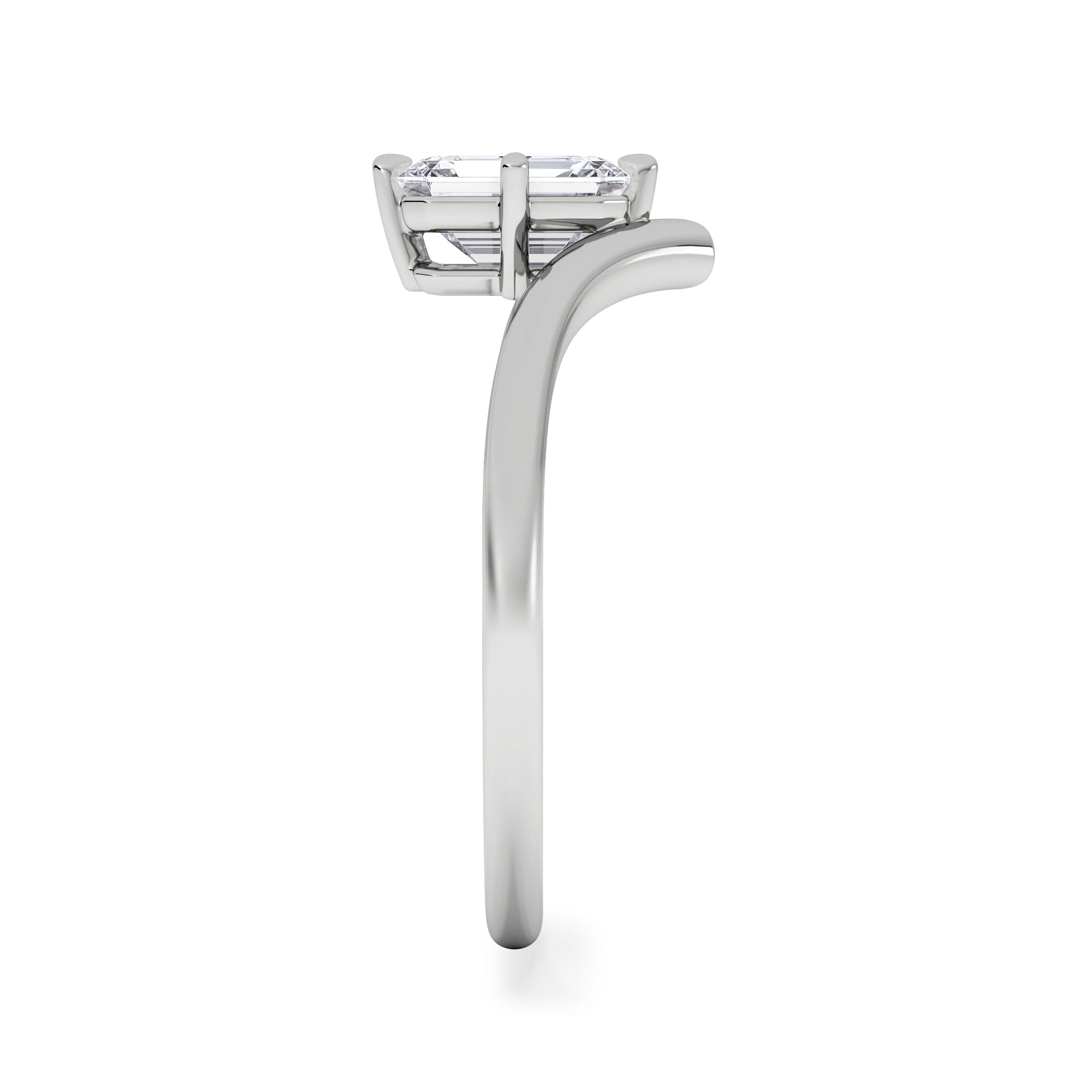 Solitaire Vela 1.00ct Emerald Cut Lab Diamond Solitaire Engagement Ring in Platinum