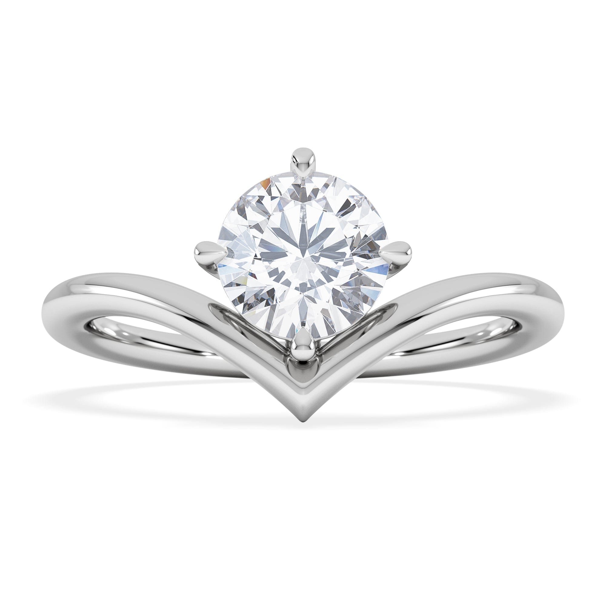 Solitaire Vela 1.00ct Round Cut Lab Diamond Solitaire Engagement Ring in Platinum